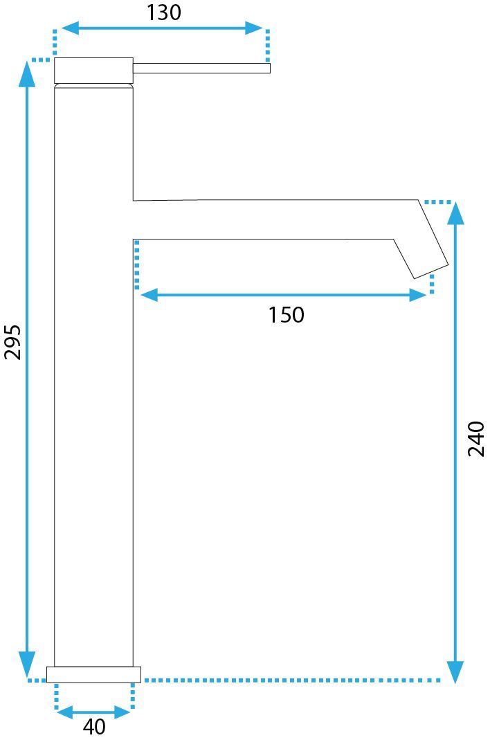 Rea Foss, vysoká umývadlová batéria h-295, medená matná, REA-B2086