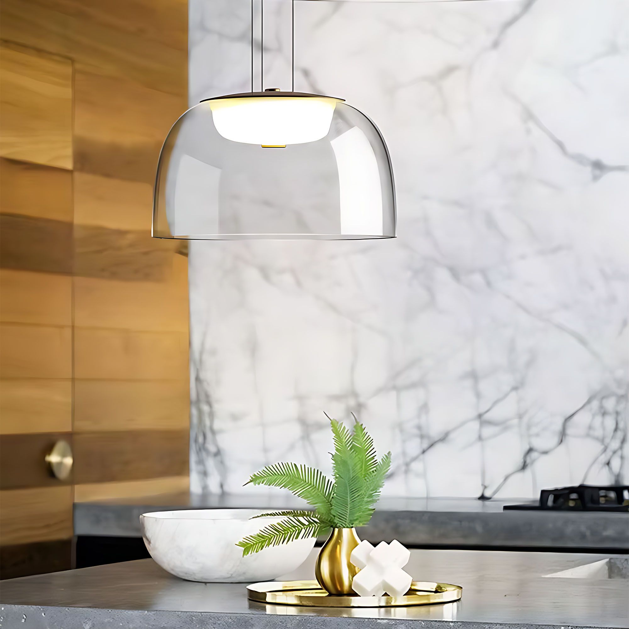 Toolight, LED závesné svietidlo 12W, 4000K, 1000lm, APP1690-1PC B, zlatá, OSW-04370