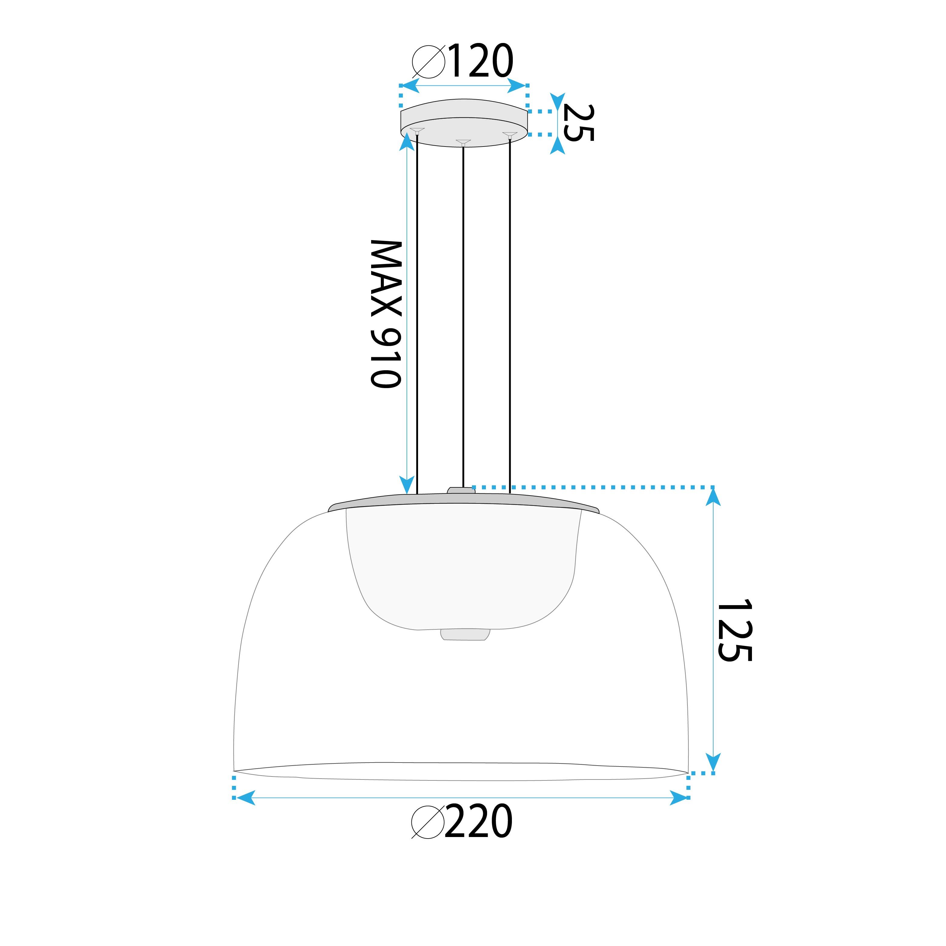 Toolight, LED závesné svietidlo 12W, 4000K, 1000lm, APP1690-1PC B, zlatá, OSW-04370