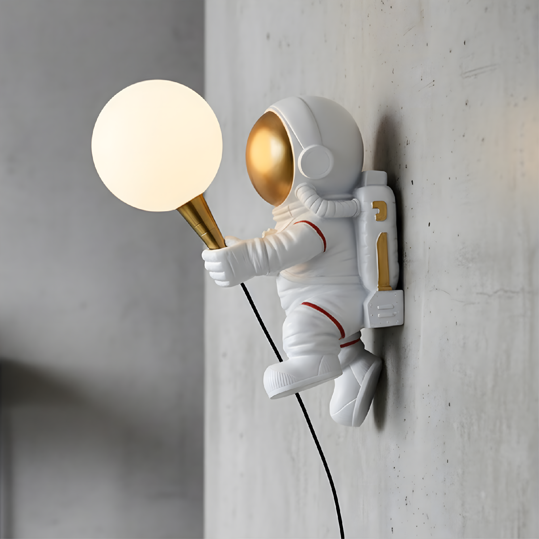 Toolight, nástenné svietidlo ASTRONAUT APP1804-1W COSMO, biela-zlatá, OSW-04389