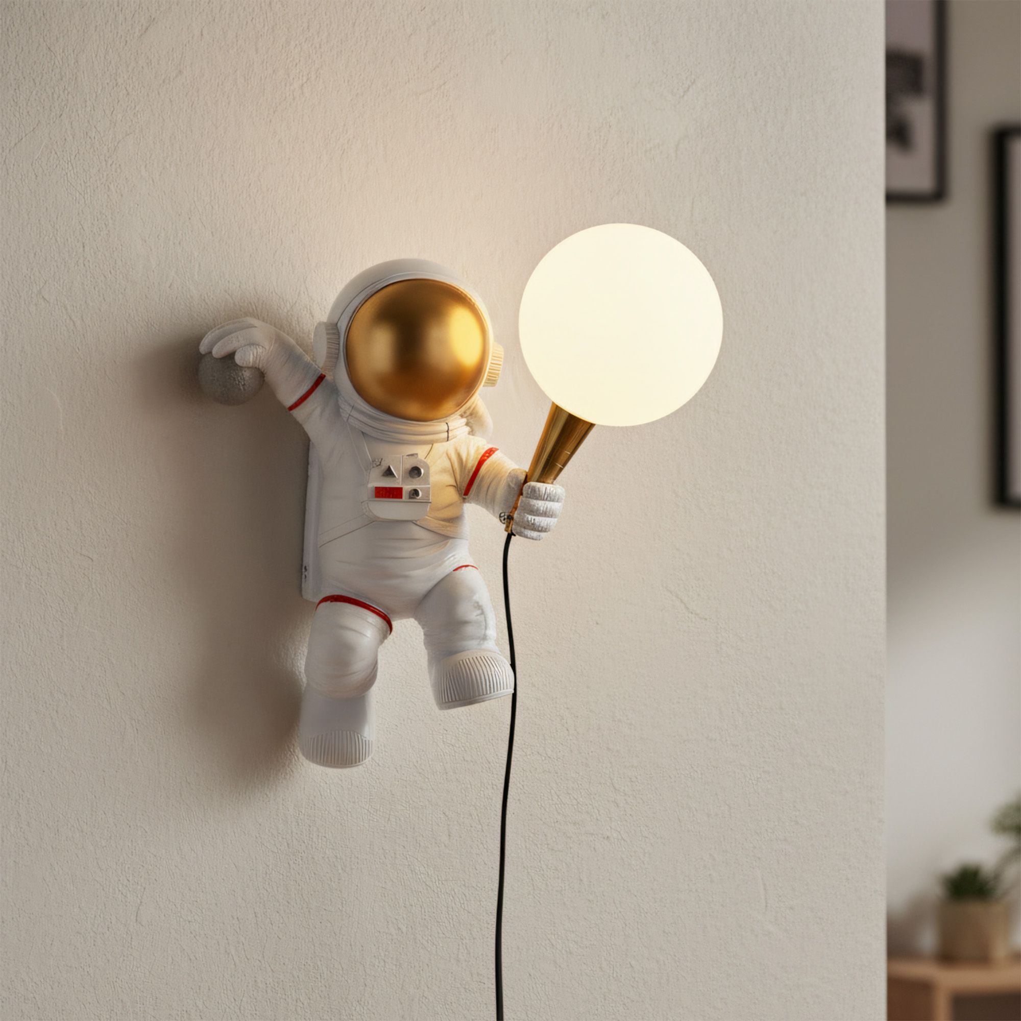 Toolight, nástenné svietidlo ASTRONAUT APP1804-1W COSMO, biela-zlatá, OSW-04389
