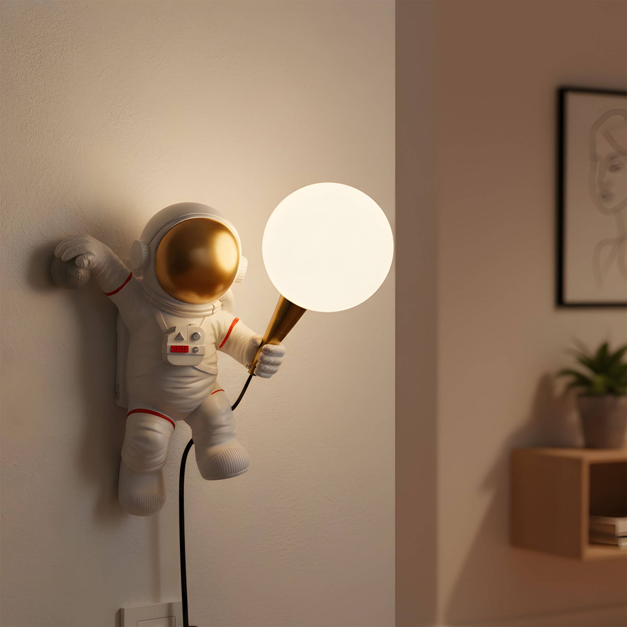 Toolight, nástenné svietidlo ASTRONAUT APP1804-1W COSMO, biela-zlatá, OSW-04389