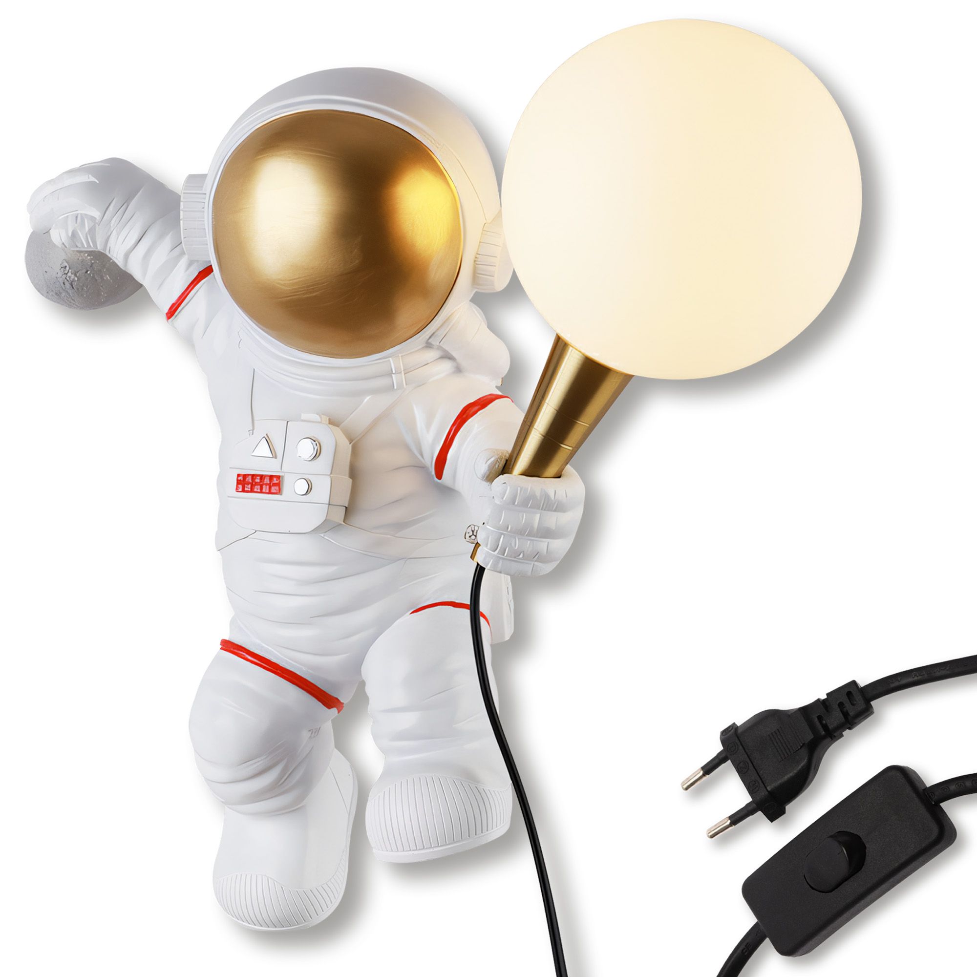 Toolight, nástenné svietidlo ASTRONAUT APP1804-1W COSMO, biela-zlatá, OSW-04389