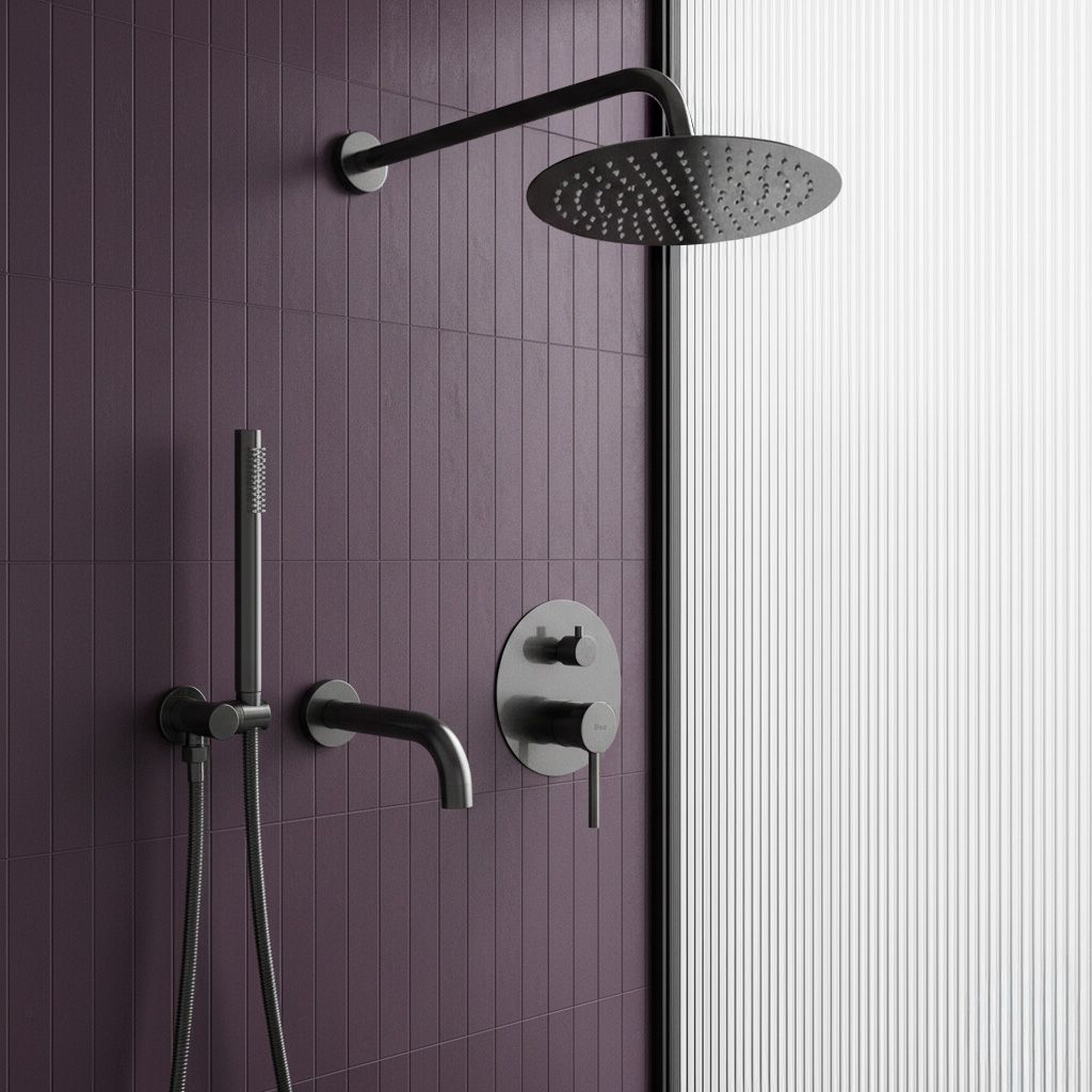 Rea Lungo, podomietkový vaňovo-sprchový set + BOX, grafitová, REA-P6380
