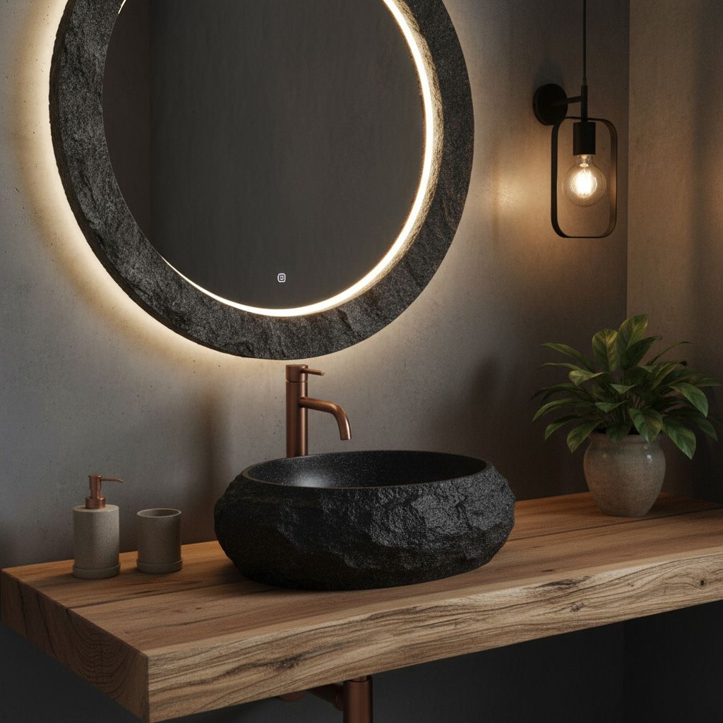 Rea Mika, umývadlo na dosku 480x380x155 mm, imitácia kameňa, REA-U4333