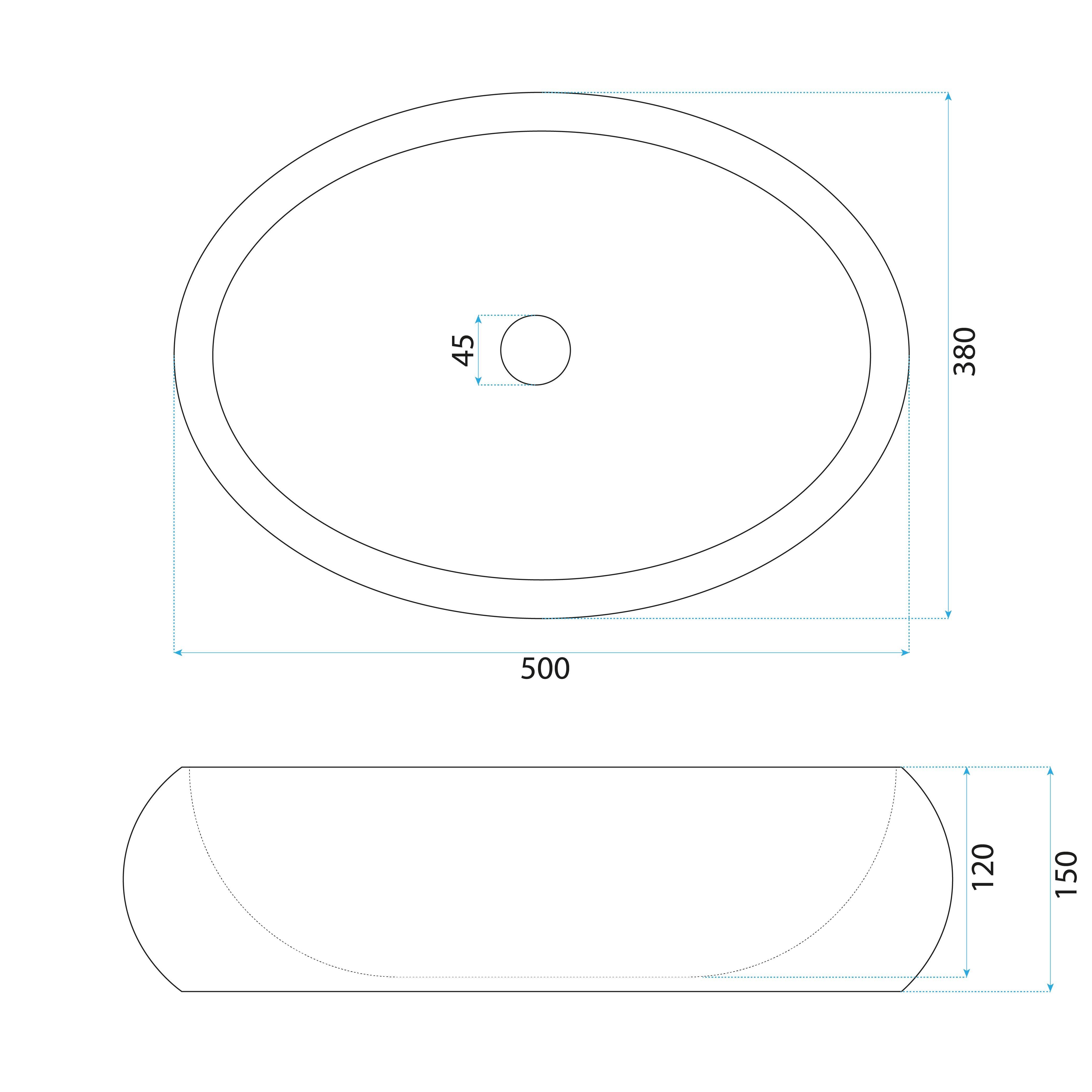 Rea Mika, umývadlo na dosku 480x380x155 mm, imitácia kameňa, REA-U4333