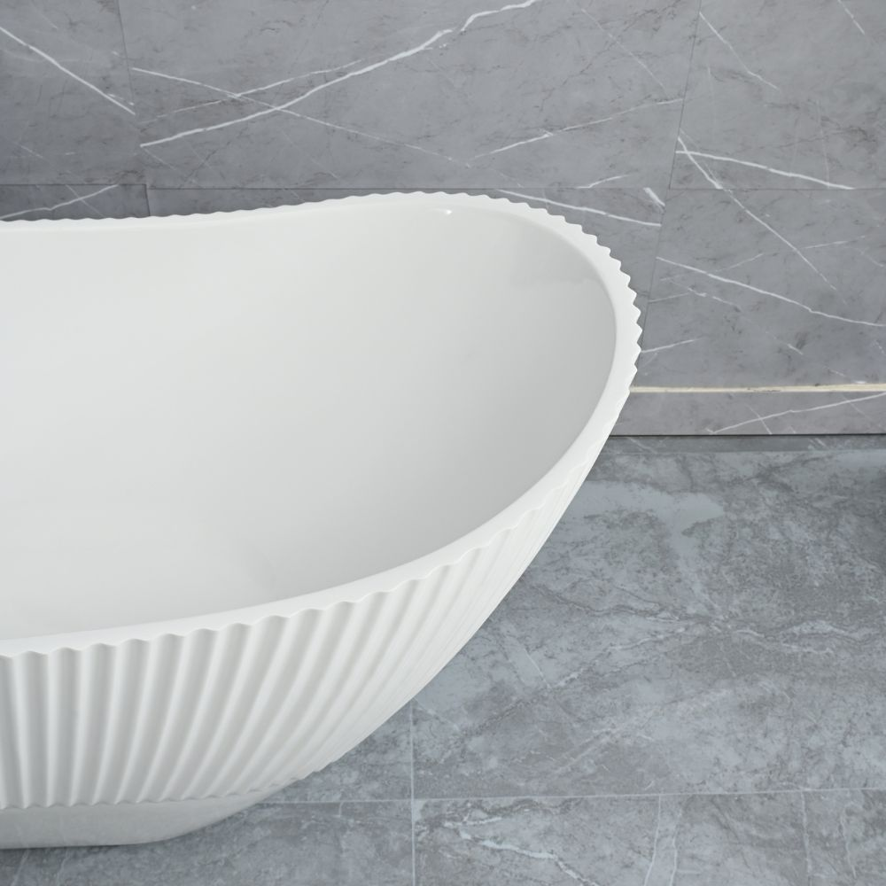 Rea Atena, voľne stojaca vaňa 1700x730x710 mm, biela, biely click-clack, REA-W0127