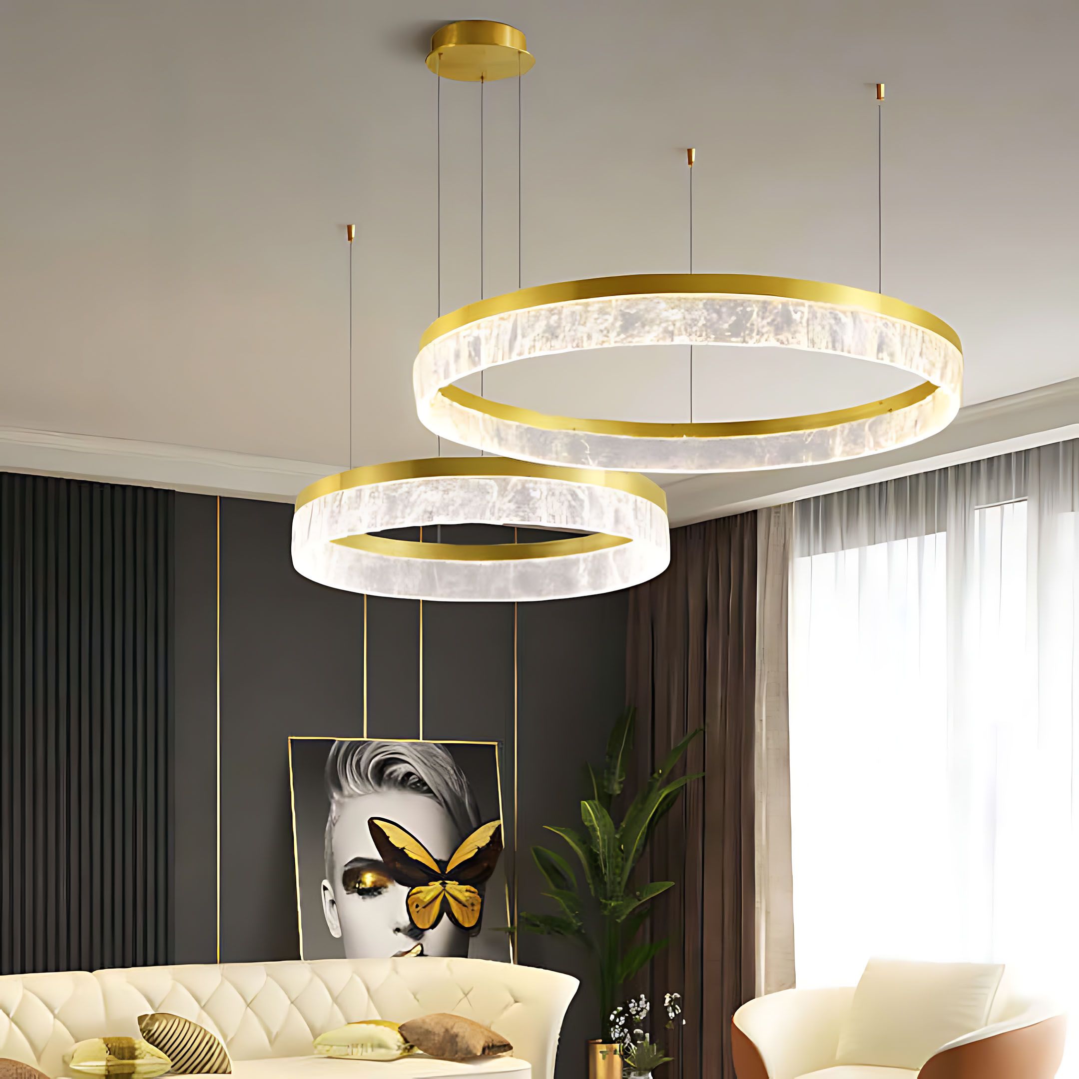 Toolight, LED závesné osvetlenie, 60W, 3000K, 3500lm, LHJ048-CP2, zlatá, OSW-50023