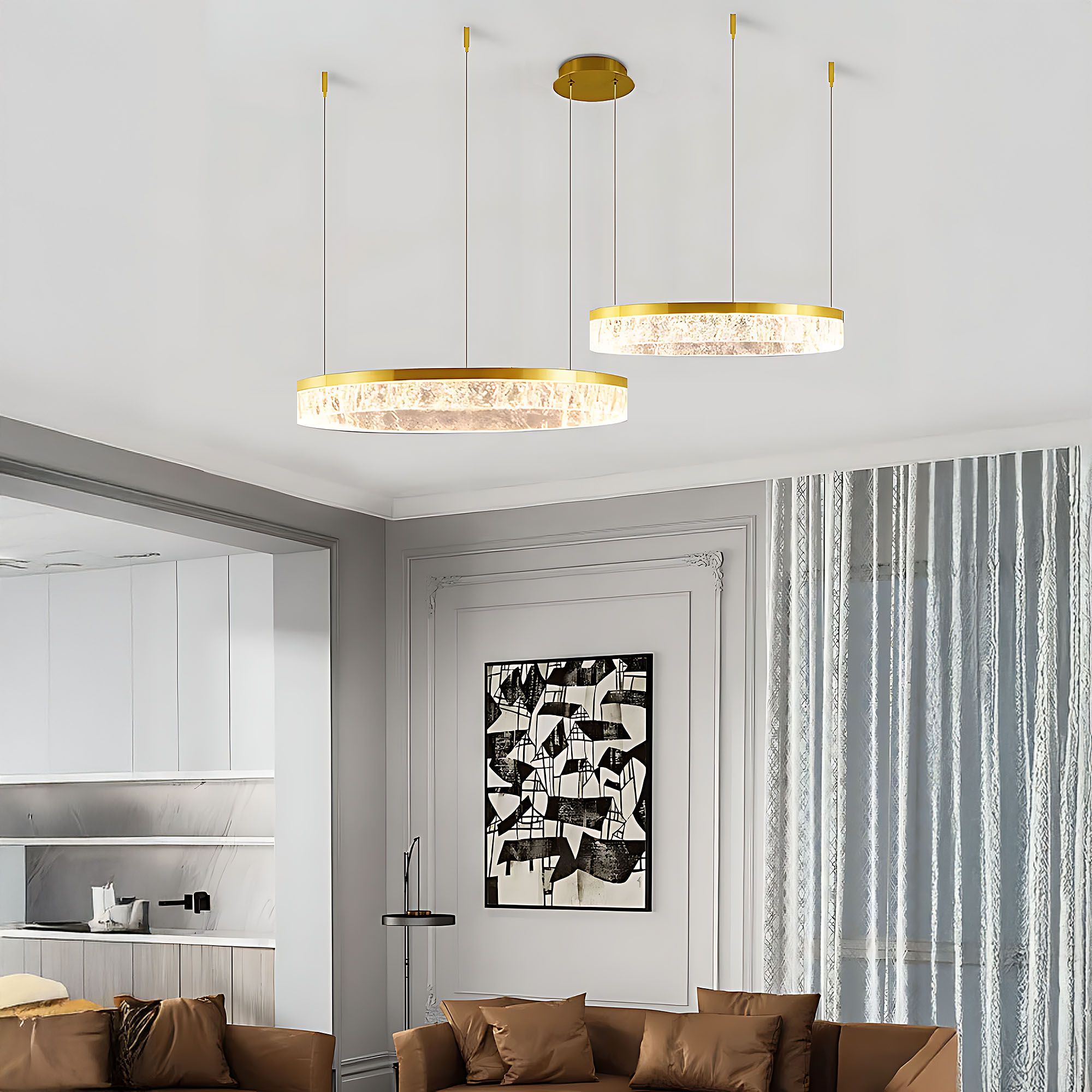 Toolight, LED závesné osvetlenie, 60W, 3000K, 3500lm, LHJ048-CP2, zlatá, OSW-50023