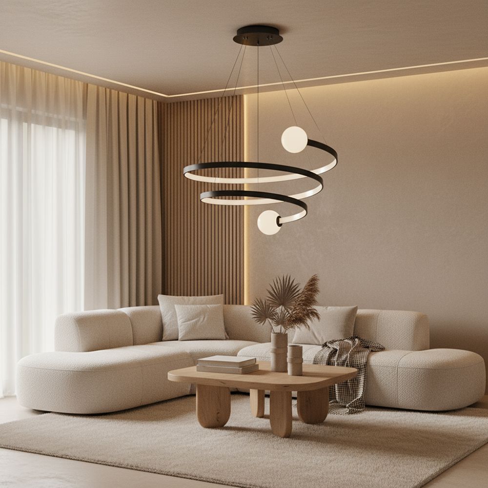 Toolight, LED závesné svietidlo, 60W, 3000K, LHJ029-CP, čierna, OSW-50047