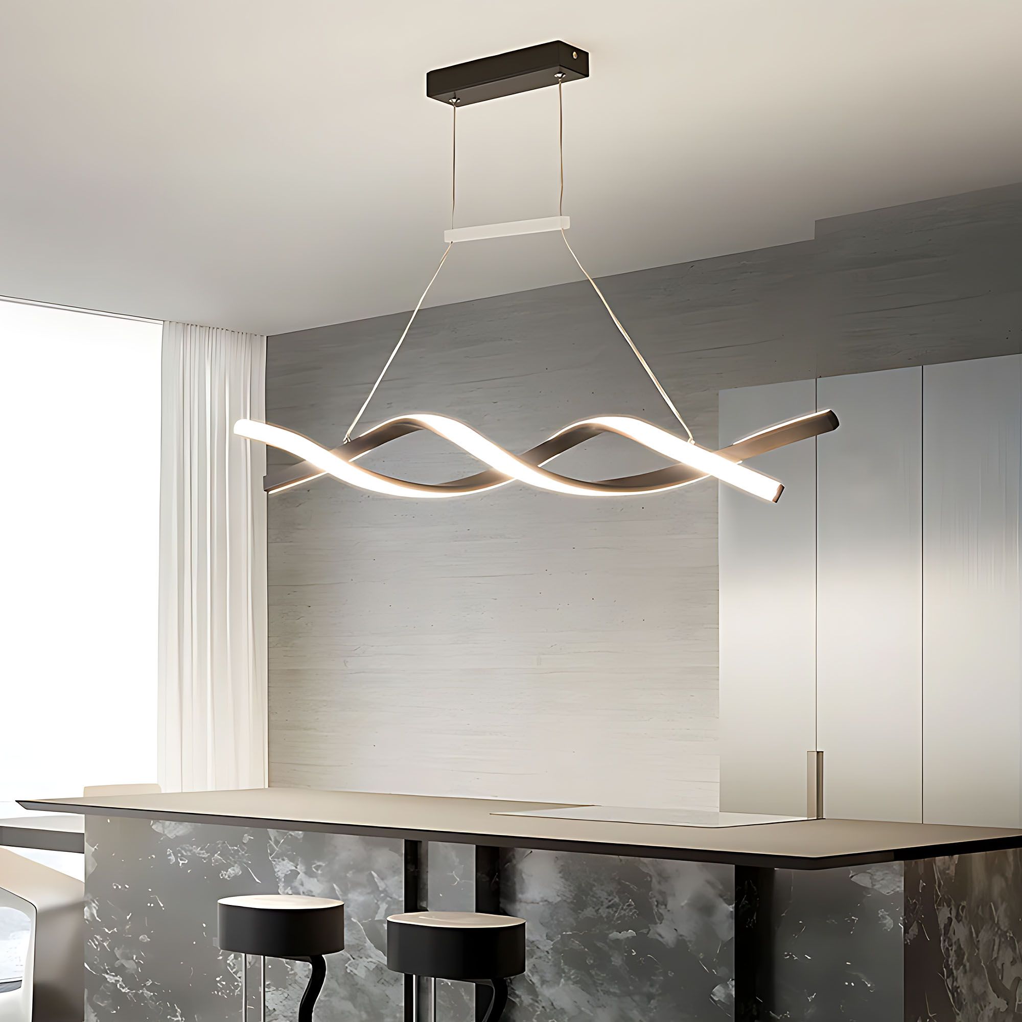 Toolight, LED závesné osvetlenie 120cm, 46W, 3000K, 2000lm, LHJ020-CP, čierna, OSW-50046