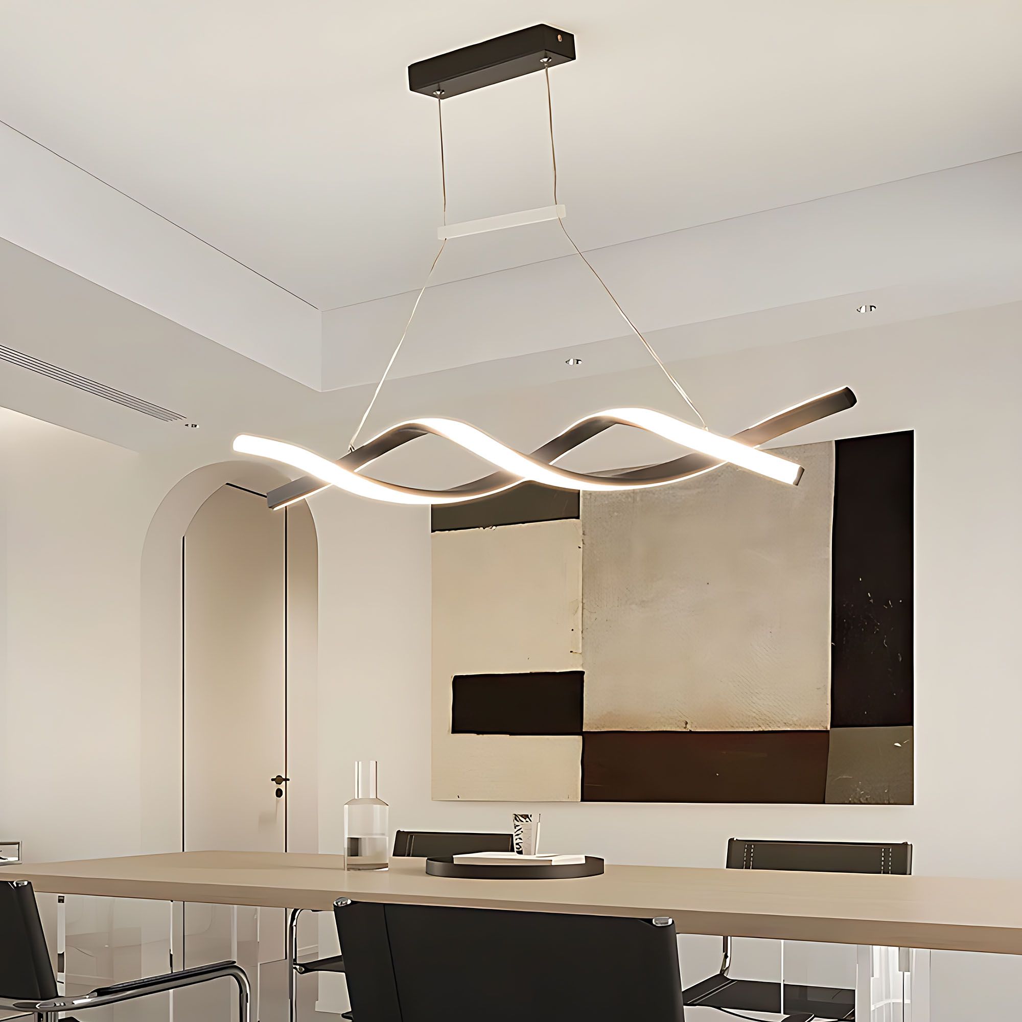 Toolight, LED závesné osvetlenie 120cm, 46W, 3000K, 2000lm, LHJ020-CP, čierna, OSW-50046