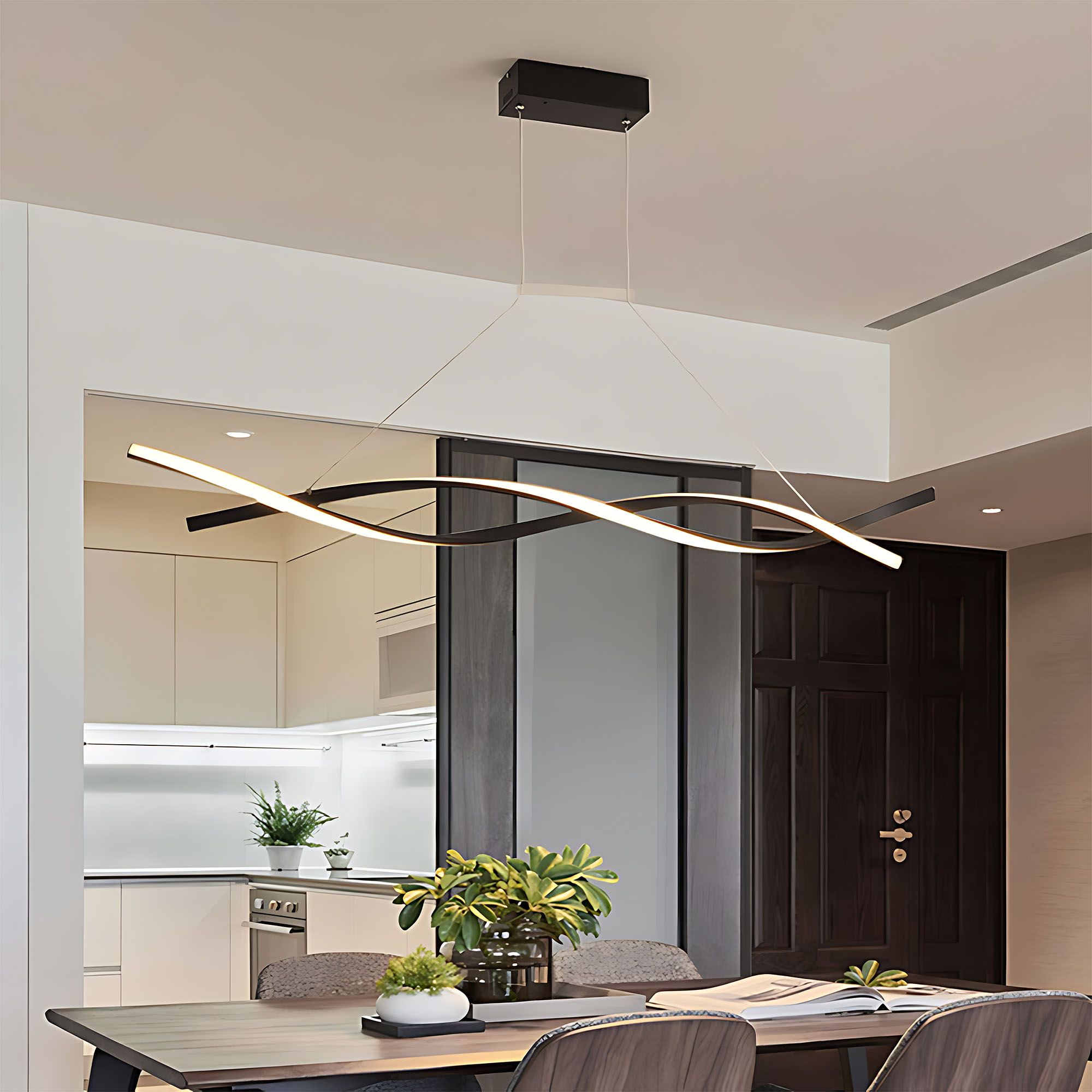 Toolight, LED závesné osvetlenie 120cm, 46W, 3000K, 2000lm, LHJ020-CP, čierna, OSW-50046
