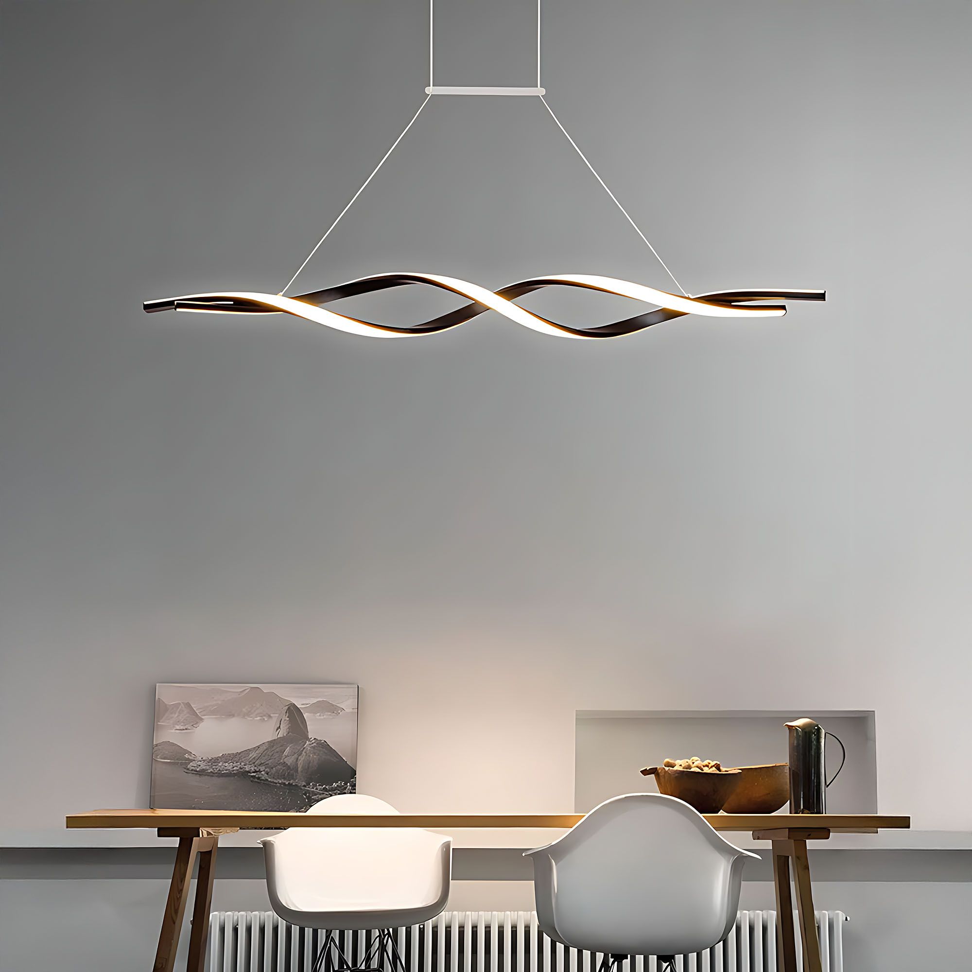 Toolight, LED závesné osvetlenie 120cm, 46W, 3000K, 2000lm, LHJ020-CP, čierna, OSW-50046