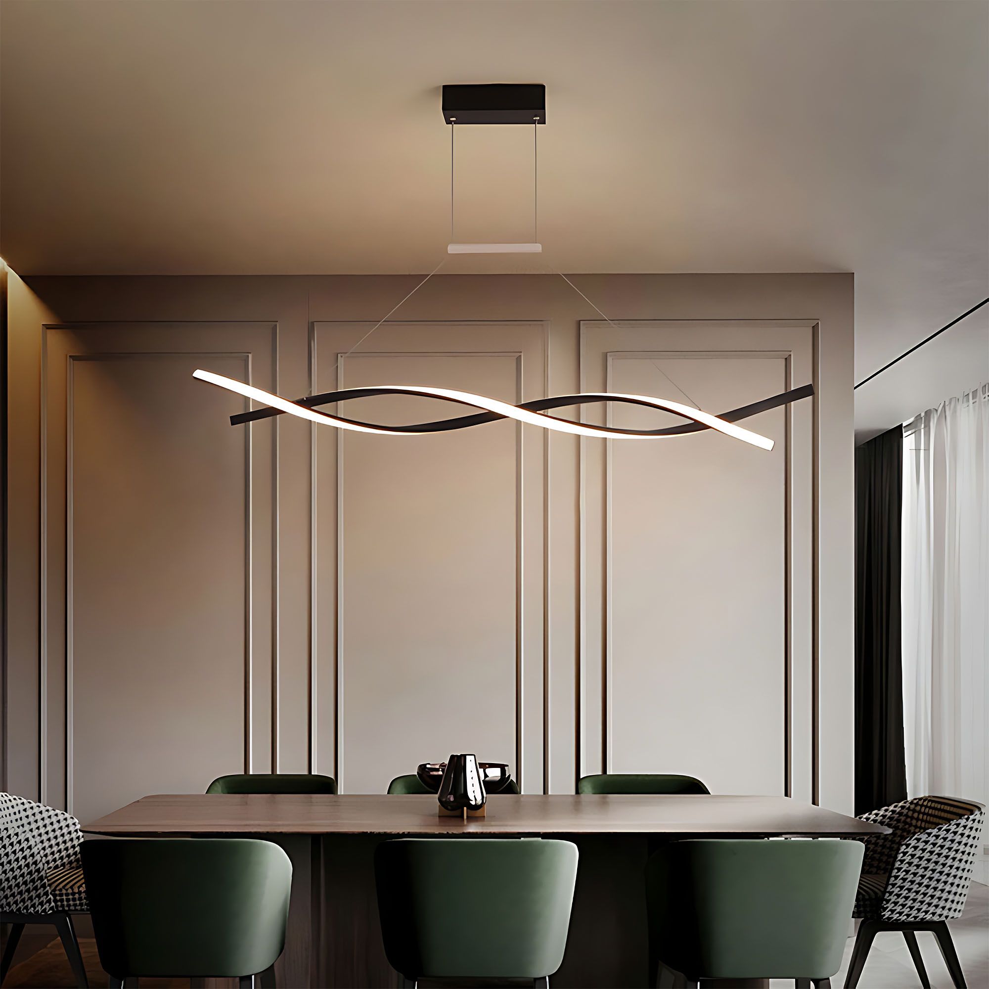 Toolight, LED závesné osvetlenie 120cm, 46W, 3000K, 2000lm, LHJ020-CP, čierna, OSW-50046