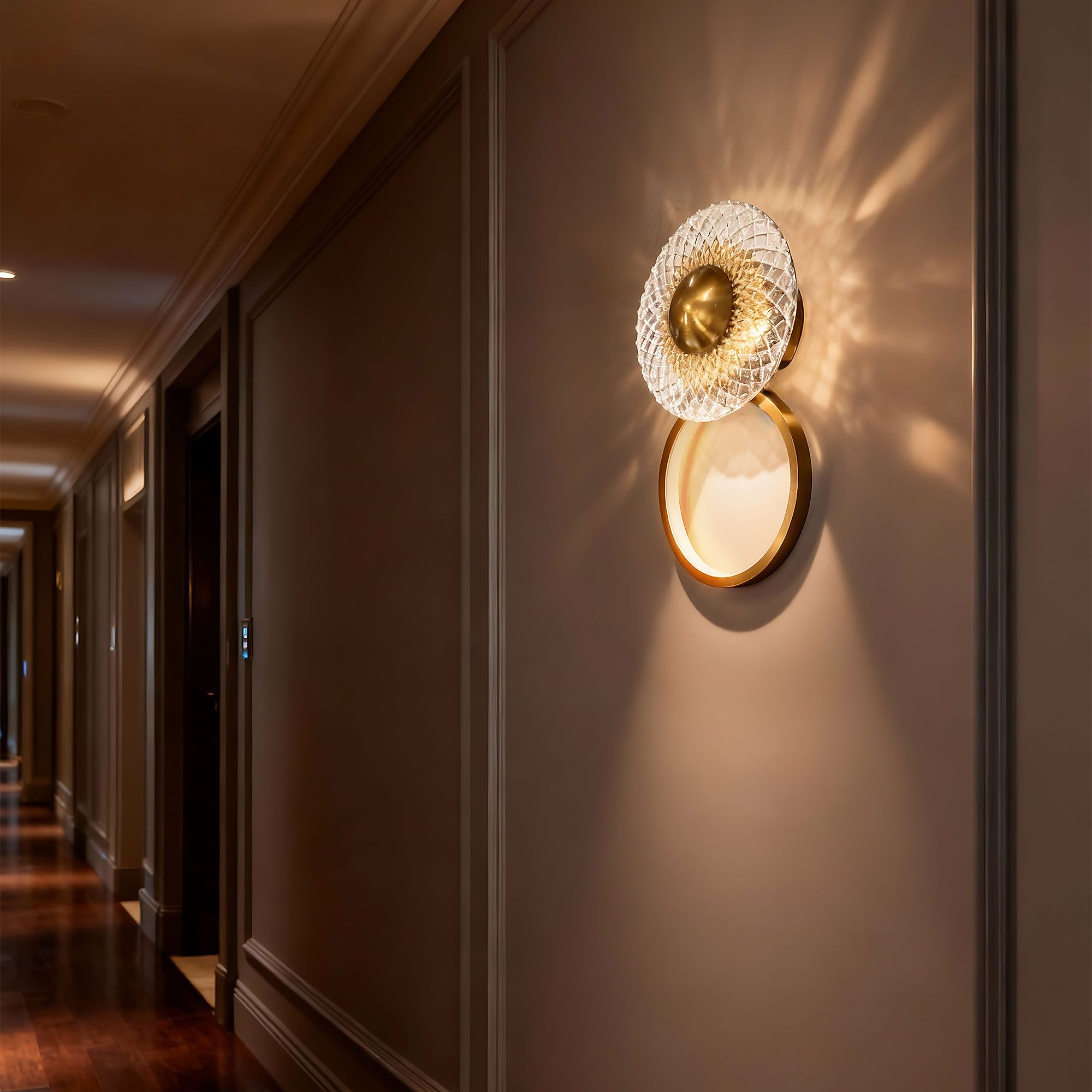 Toolight, LED nástenné svietidlo 12W, 3000K, 500lm, LHJ071-W, zlatá matná, OSW-50054