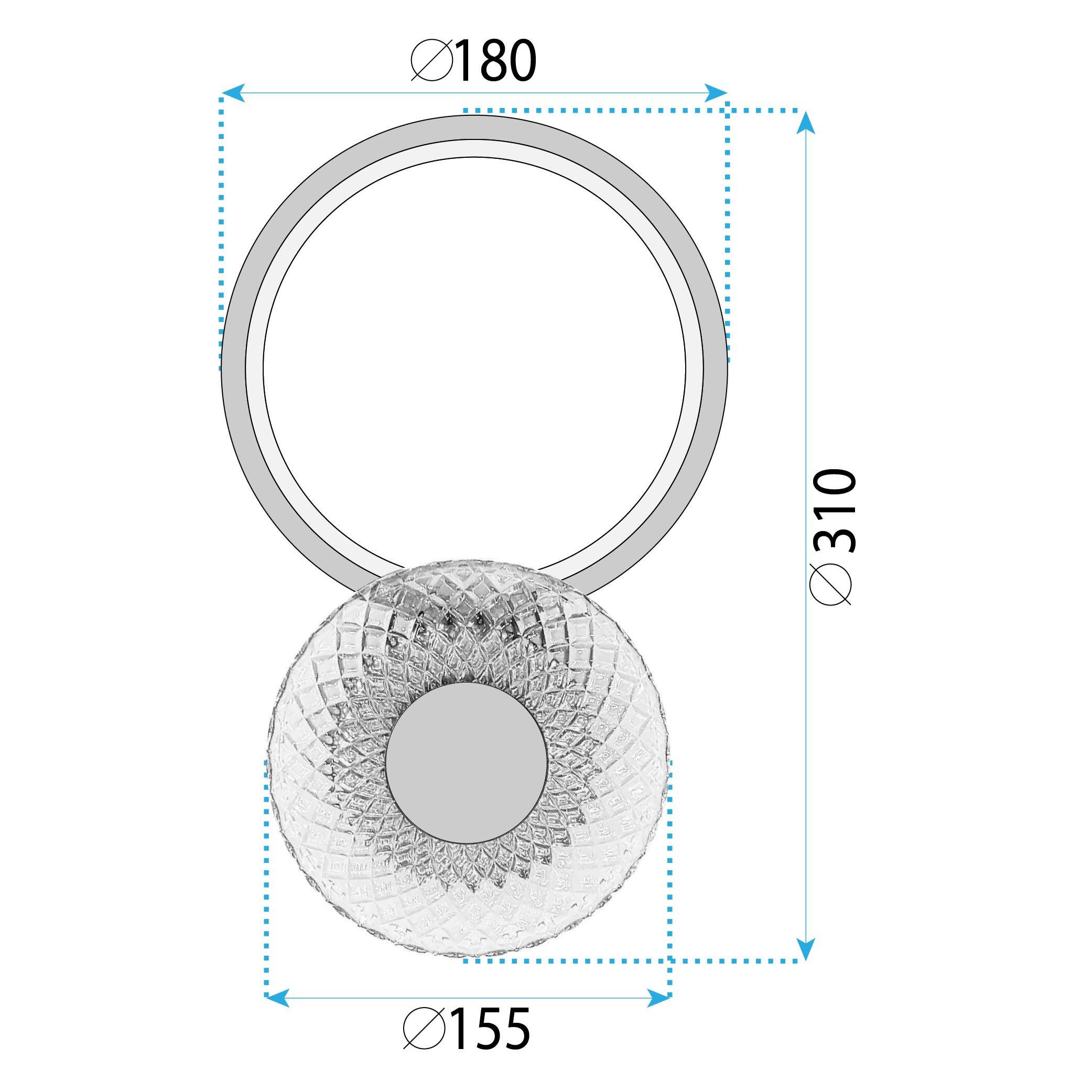 Toolight, LED nástenné svietidlo 12W, 3000K, 500lm, LHJ071-W, zlatá matná, OSW-50054