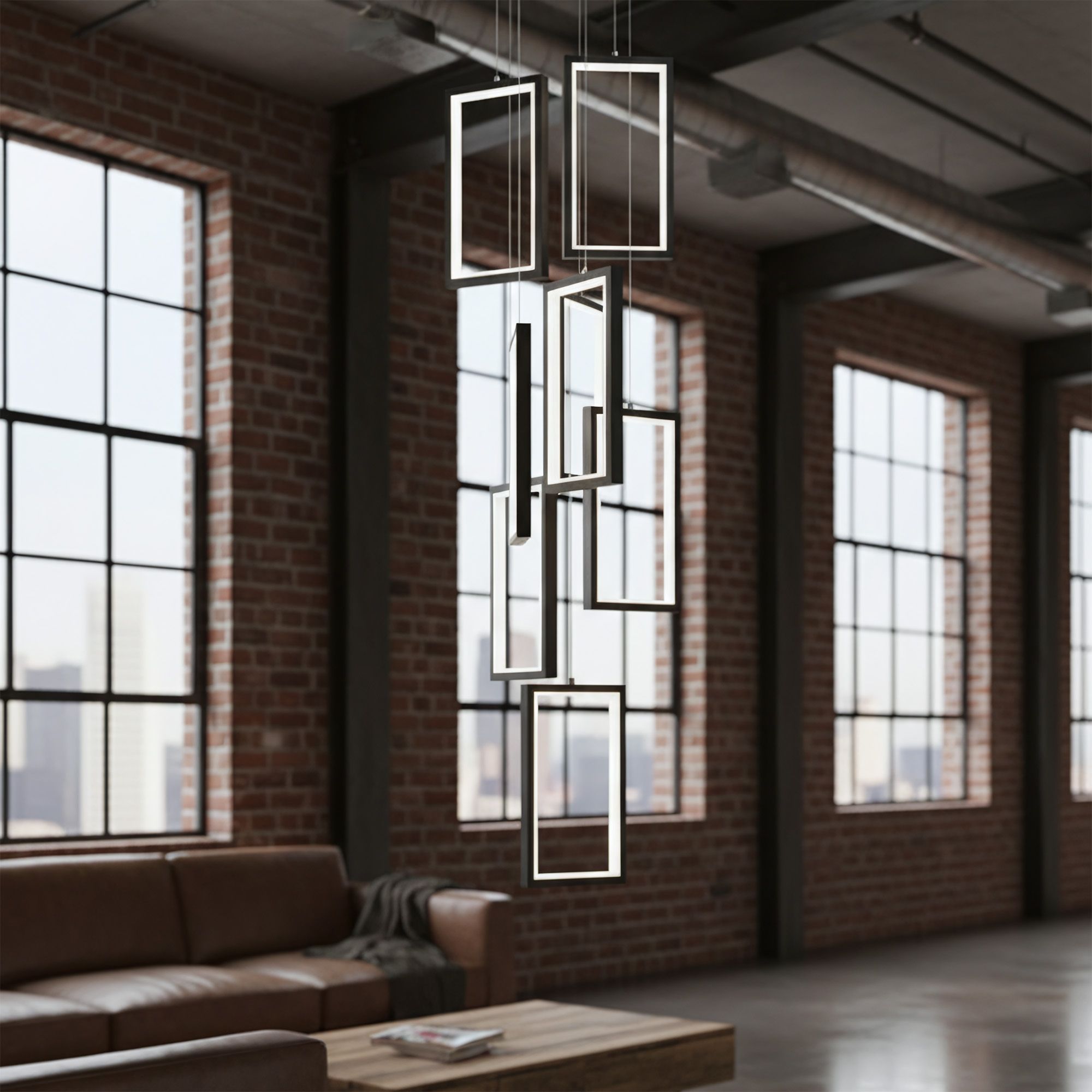 Toolight, LED závesné svietidlo 18W, 3000K, 1500lm, LHJ089-7CP, čierna, OSW-50064