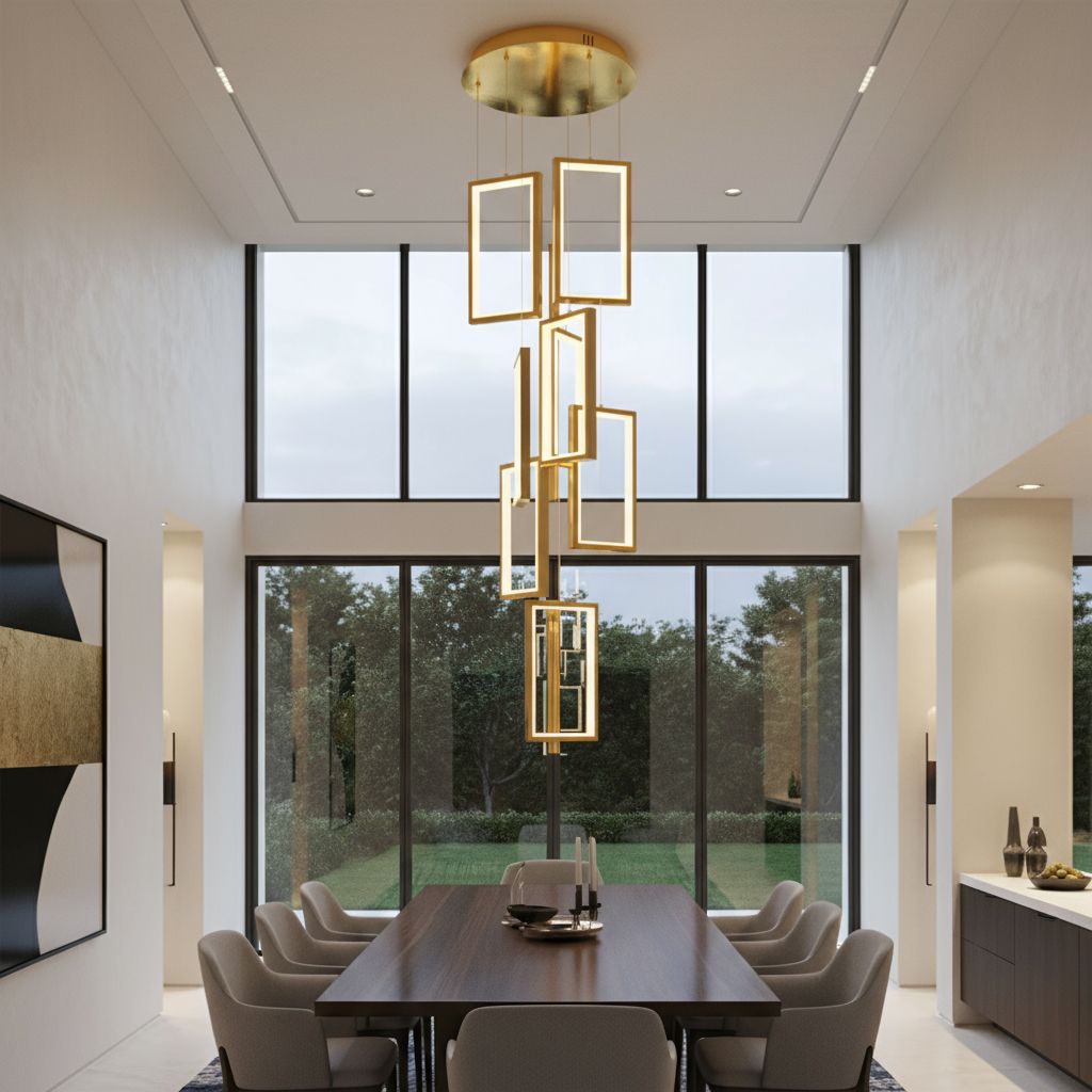 Toolight, LED závesné svietidlo 42W, 3000K, 3500lm, LHJ090-7CP, zlatá, OSW-50065