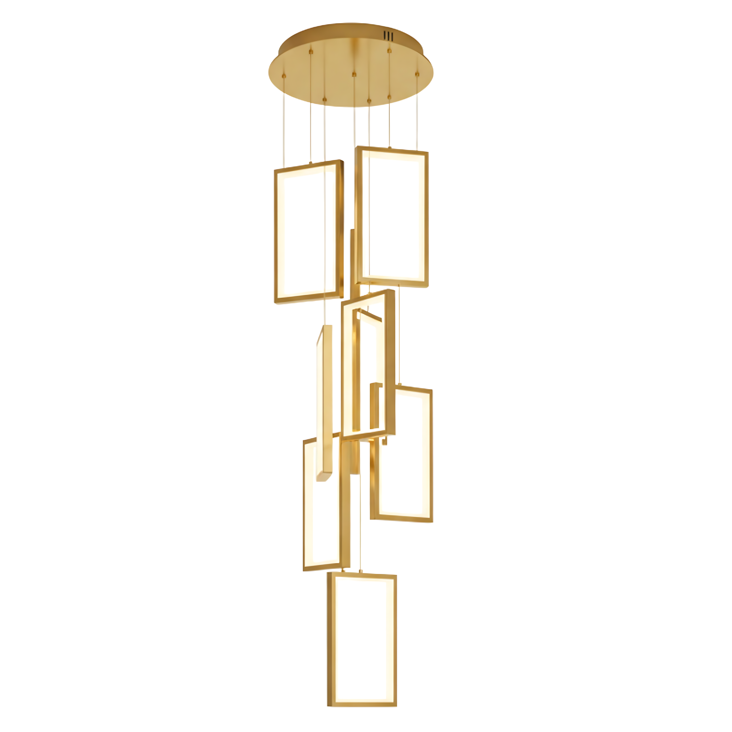 Toolight, LED závesné svietidlo 42W, 3000K, 3500lm, LHJ090-7CP, zlatá, OSW-50065