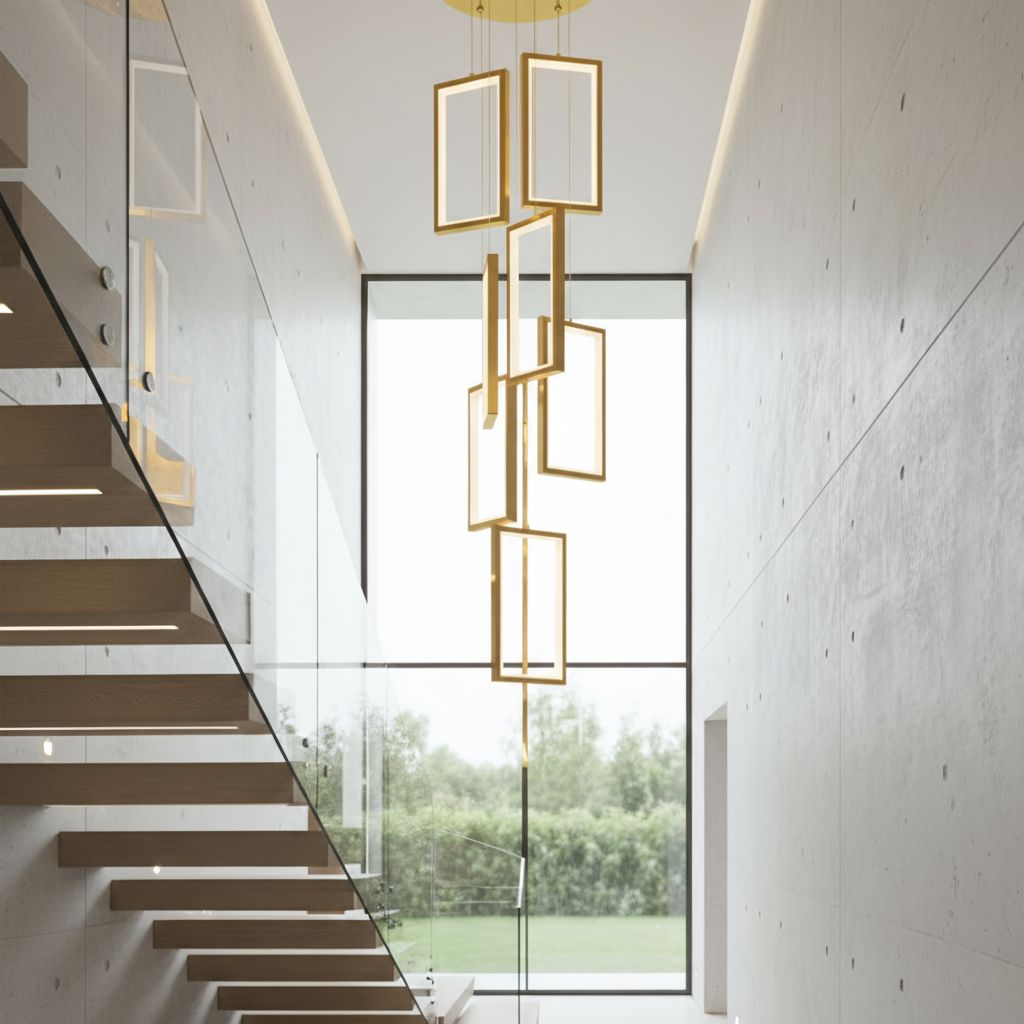 Toolight, LED závesné svietidlo 42W, 3000K, 3500lm, LHJ090-7CP, zlatá, OSW-50065