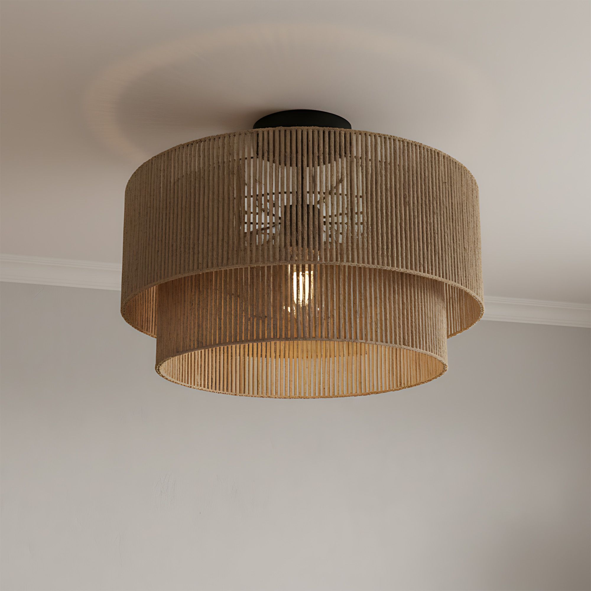 Toolight, závesné svietidlo 46cm, 1xE27, APP1838-1F, hnedá, OSW-01669