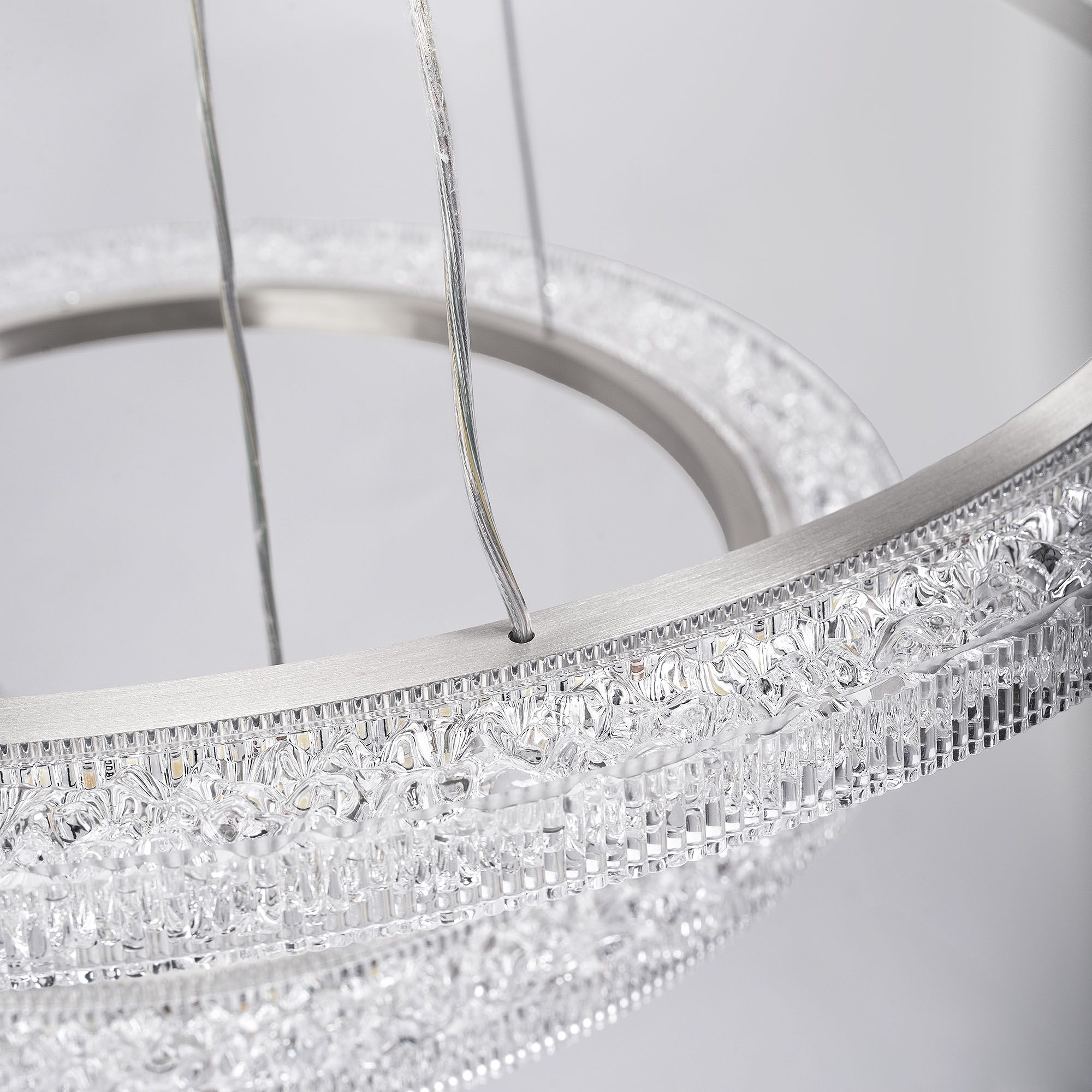 Toolight, LED závesné osvetlenie 60cm, 38W, 3500lm + diaľkové ovládanie, LHJ045-CP2, brúsená oceľ, OSW-50050