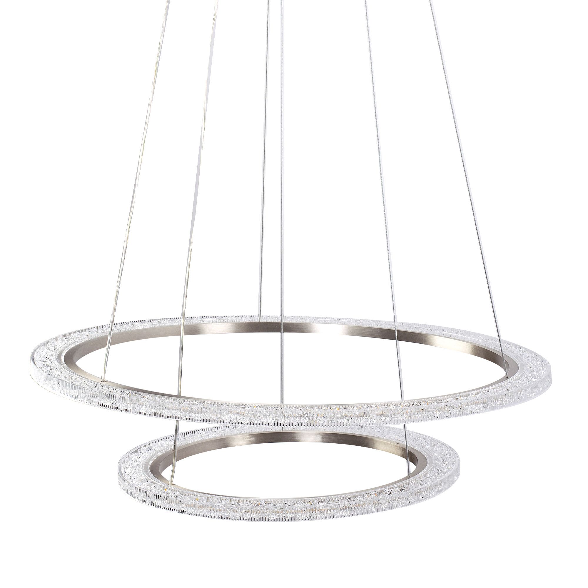 Toolight, LED závesné osvetlenie 60cm, 38W, 3500lm + diaľkové ovládanie, LHJ045-CP2, brúsená oceľ, OSW-50050