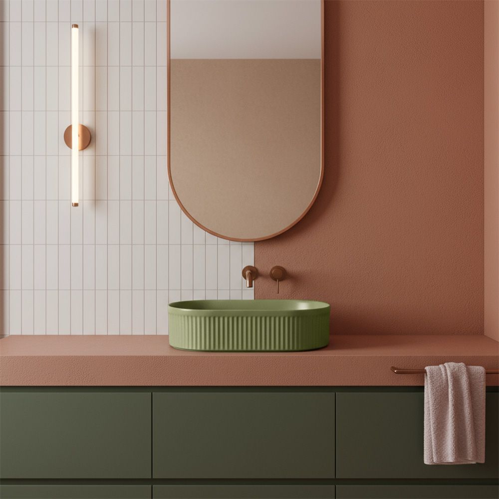 Rea Vanda, umývadlo na dosku 490x310x130 mm, svetlá zelená matná, REA-U3612