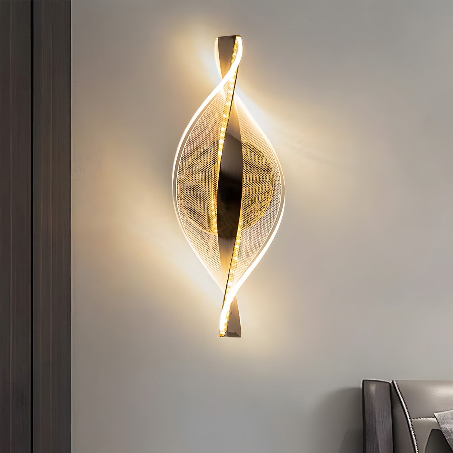 Toolight, LED nástenné svietidlo 5W, 4000K, G031-W, zlatá, OSW-00699