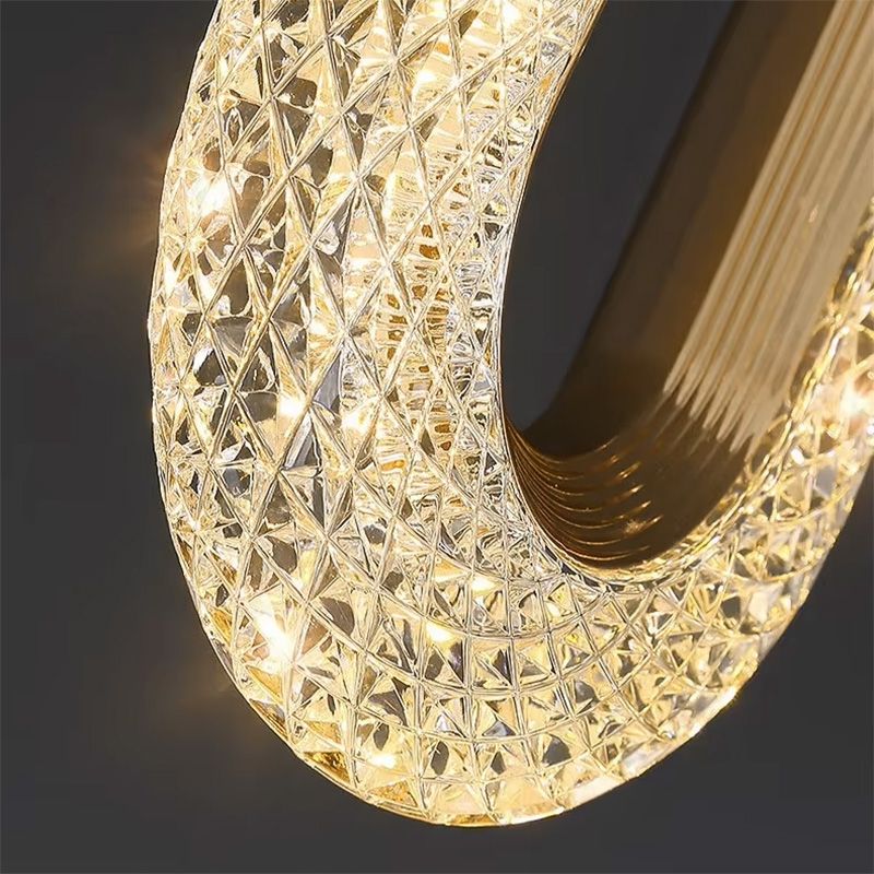Toolight, LED krištáľový závesný luster, 7W, 500lm, G113-1CP, zlatá, OSW-09708