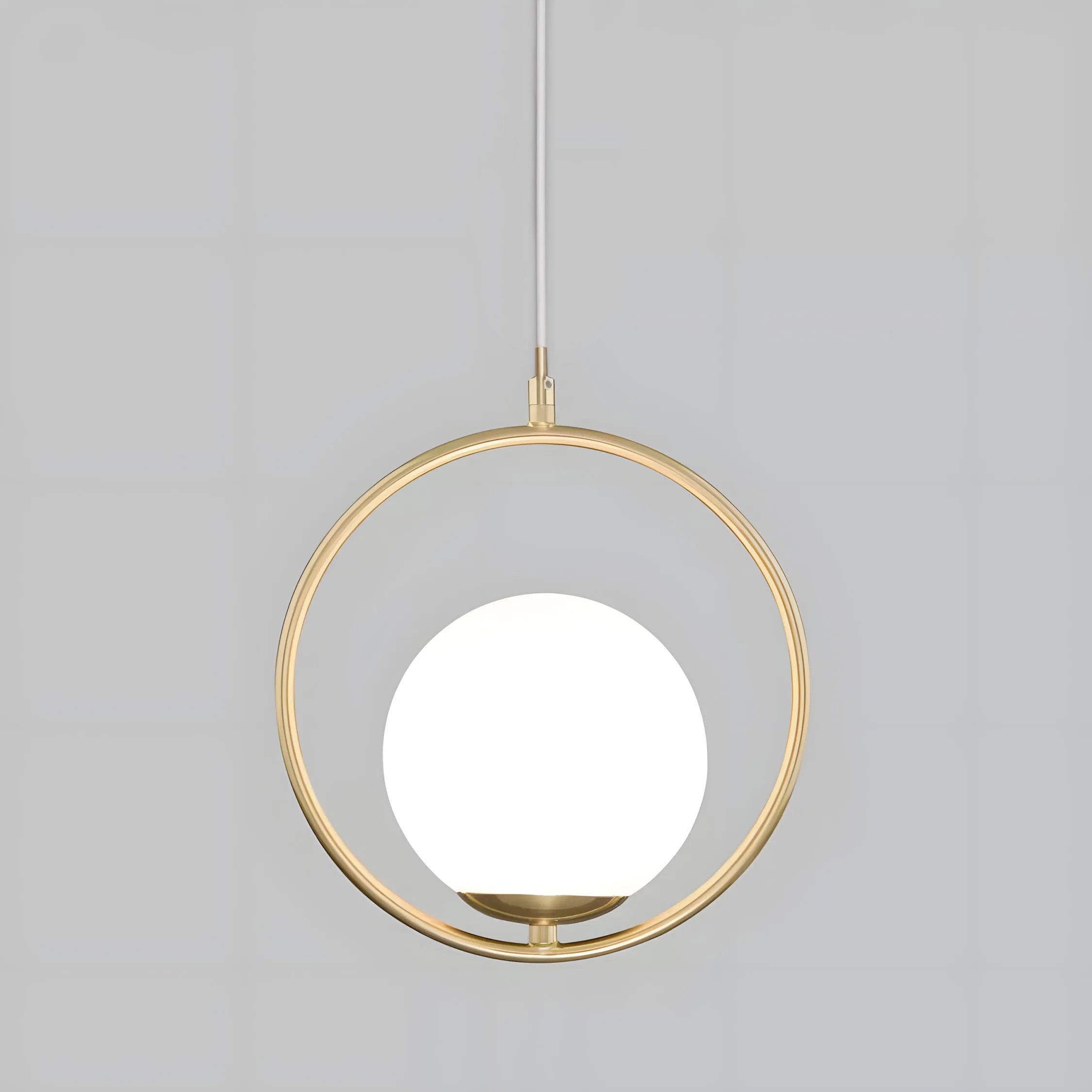 Toolight, stropná lampa visiaca sklenená guľa z bieleho zlata G109-1W Gold, OSW-09734