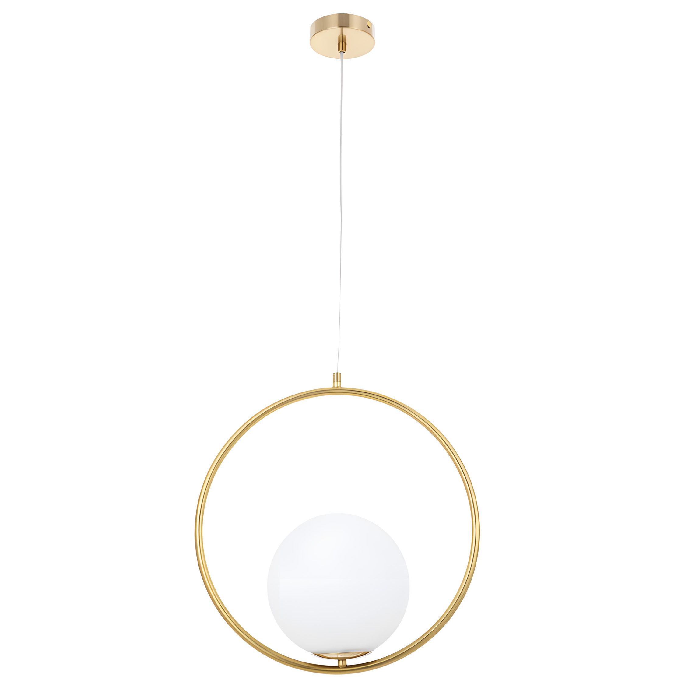 Toolight, stropná lampa visiaca sklenená guľa z bieleho zlata G109-1W Gold, OSW-09734