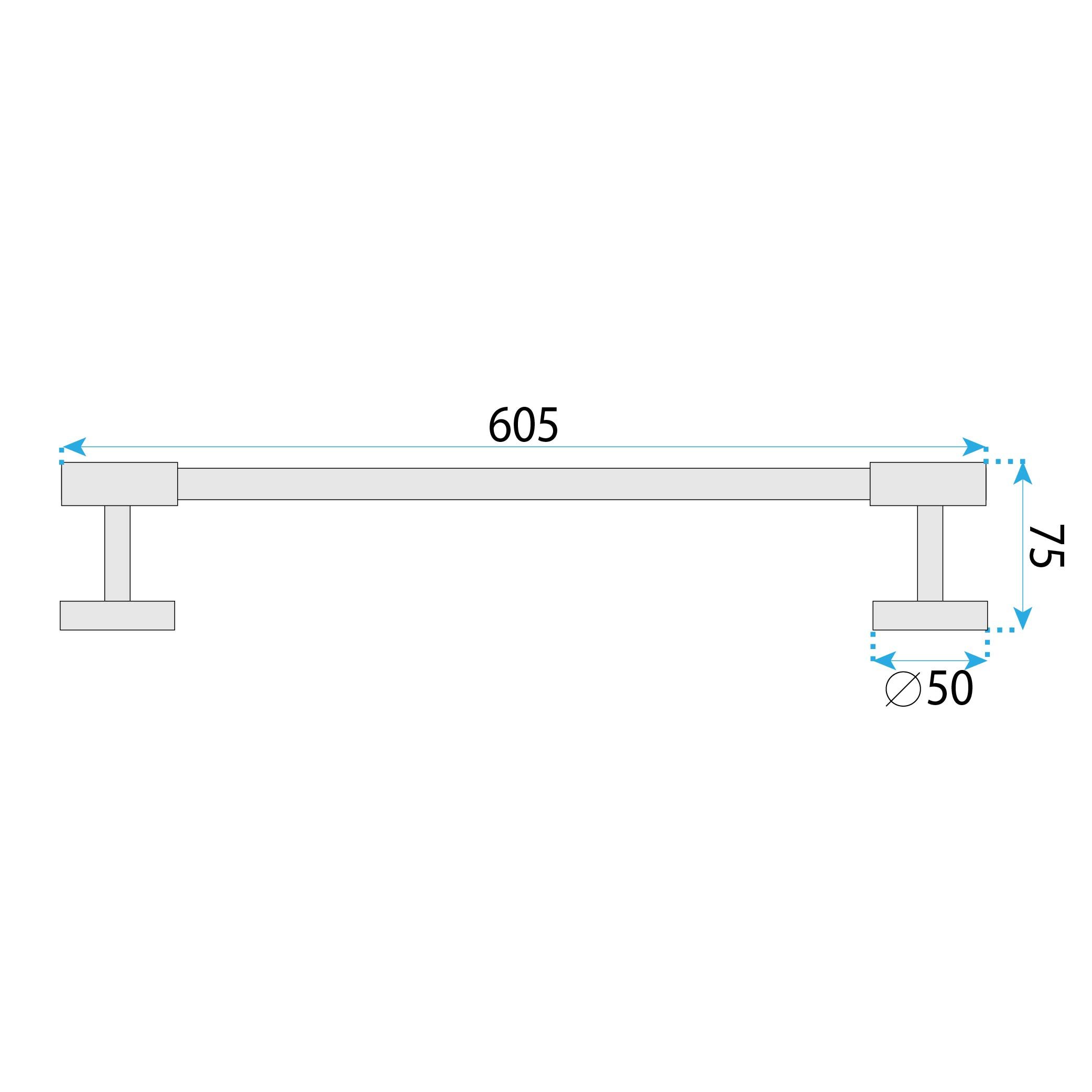 Rea Galo, kúpeľňový vešiak na uteráky 60cm, medená matná, REA-88008