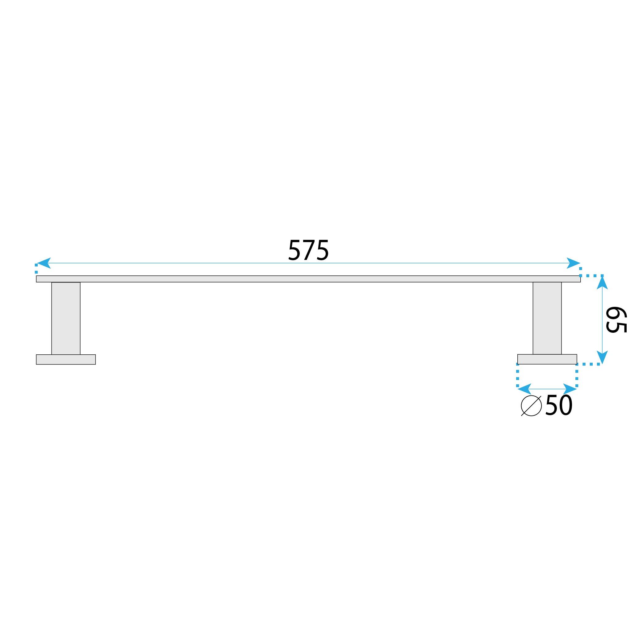 Rea Oste, kúpeľňový vešiak na uterák 56,5 cm, zlatá lesklá, REA-88006