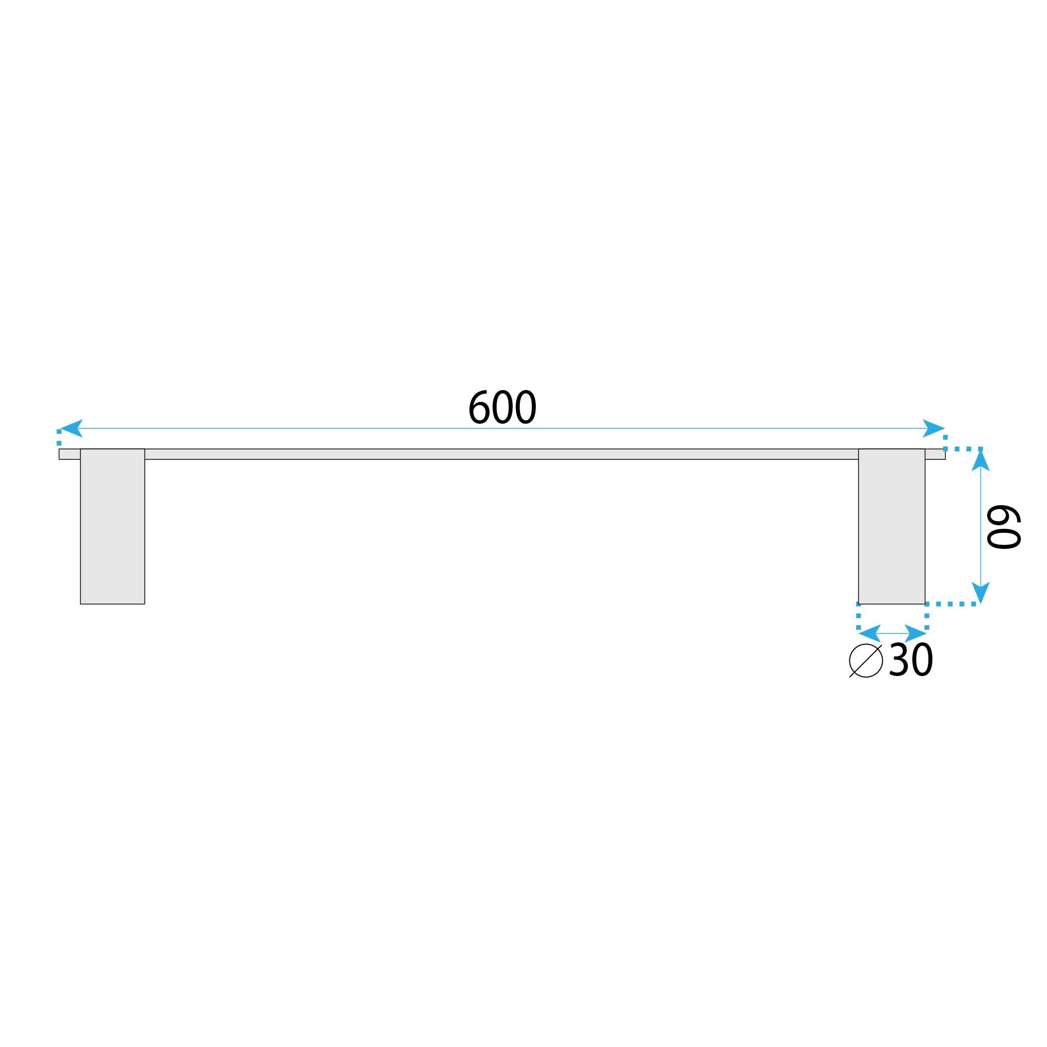 Rea Tomi, kúpeľňový vešiak na uteráky 60cm, medená matná, REA-88011