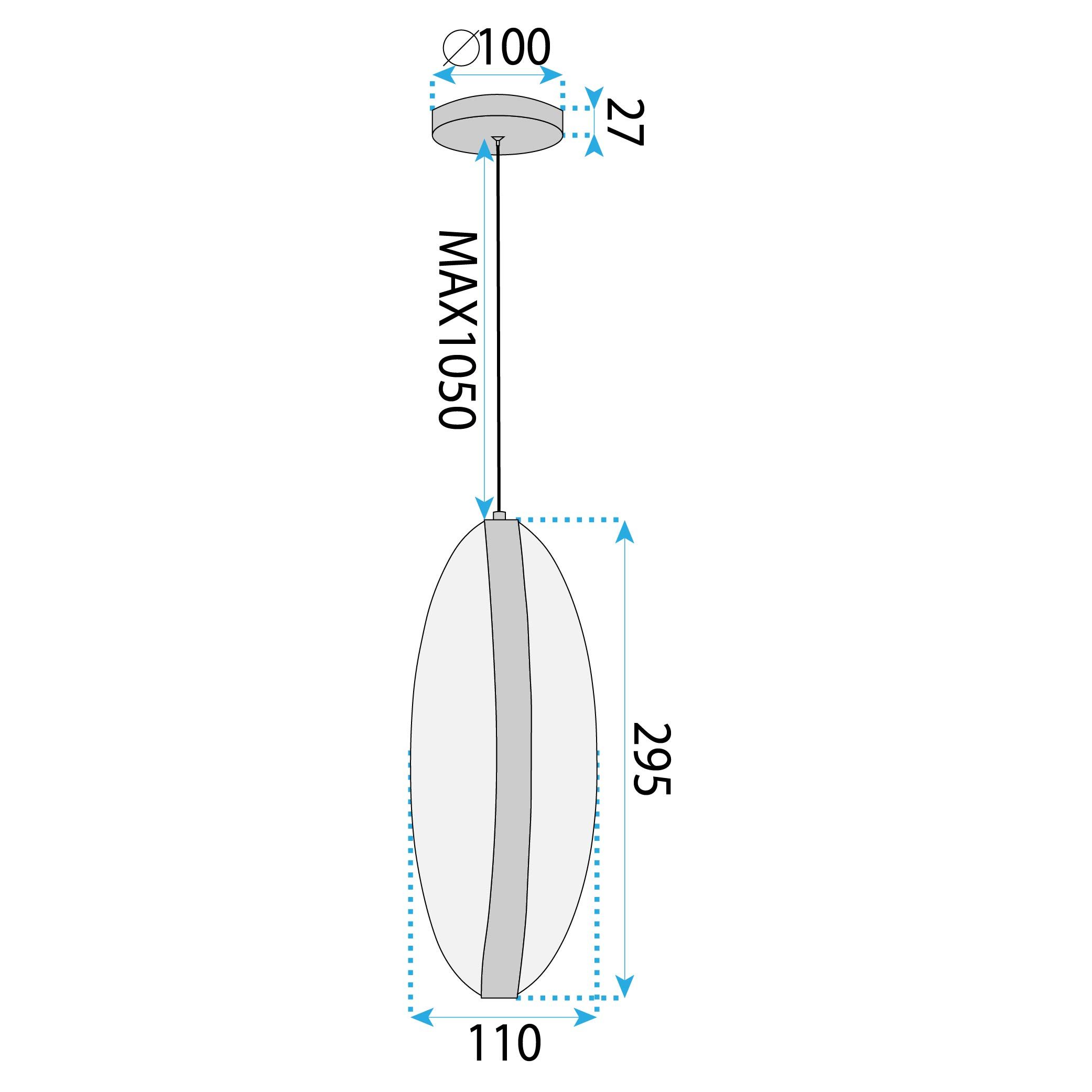 Toolight, LED závesné svietidlo, 7W, 4000K, 4500lm, G131-CP, zlatá, OSW-02605