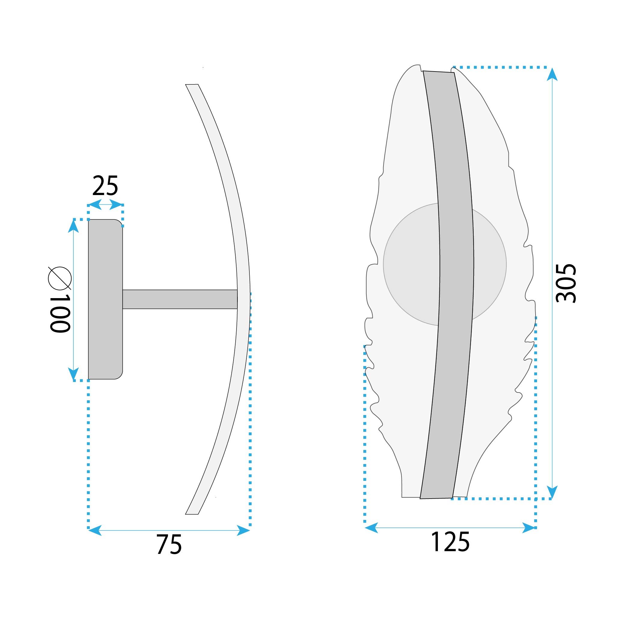 Toolight, LED nástenné svietidlo, 8W, 4000K, 1000lm, G140-W, zlatá, OSW-02609