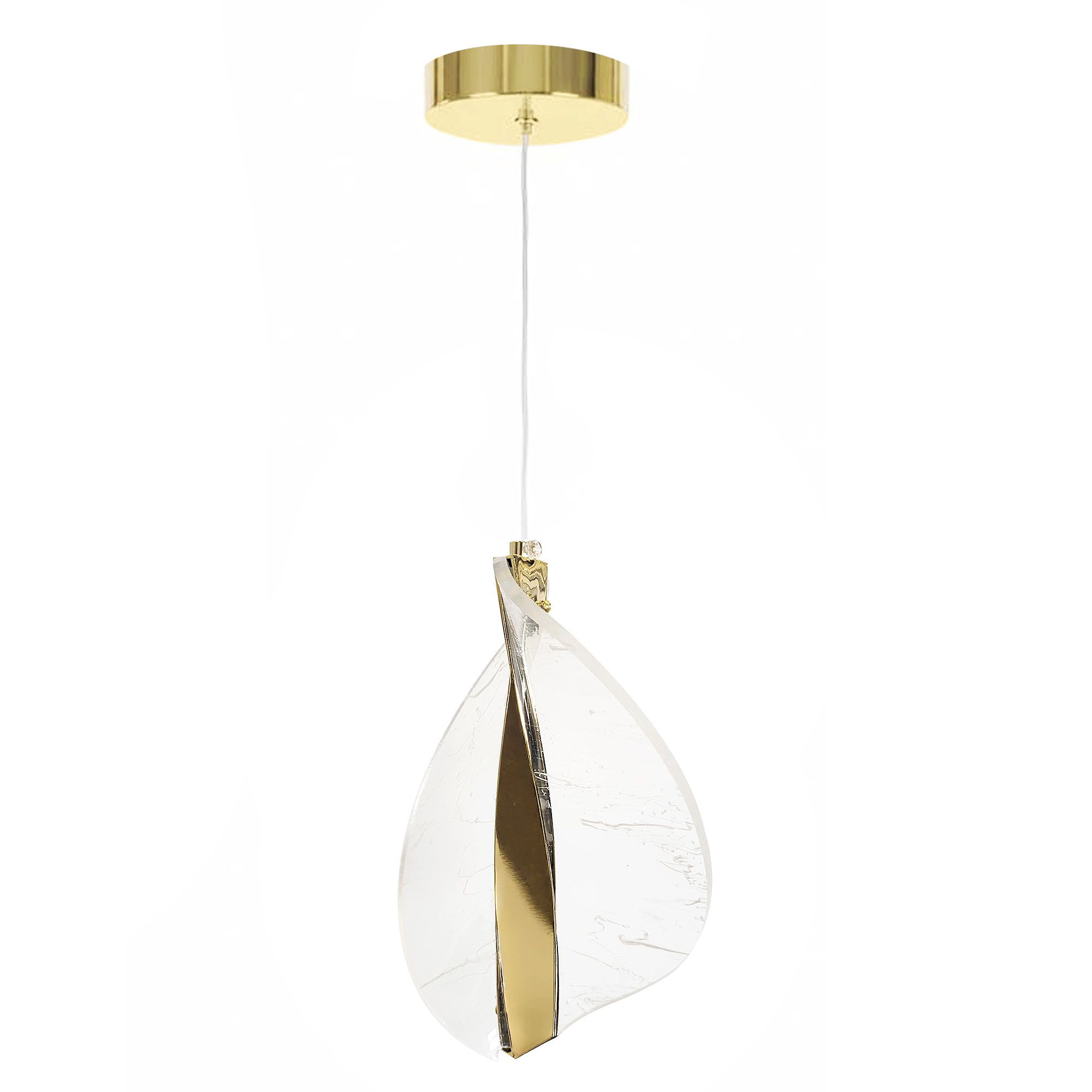 Toolight, LED závesné svietidlo 7W, 4000K, 500lm, G129-CP, zlatá, OSW-02603
