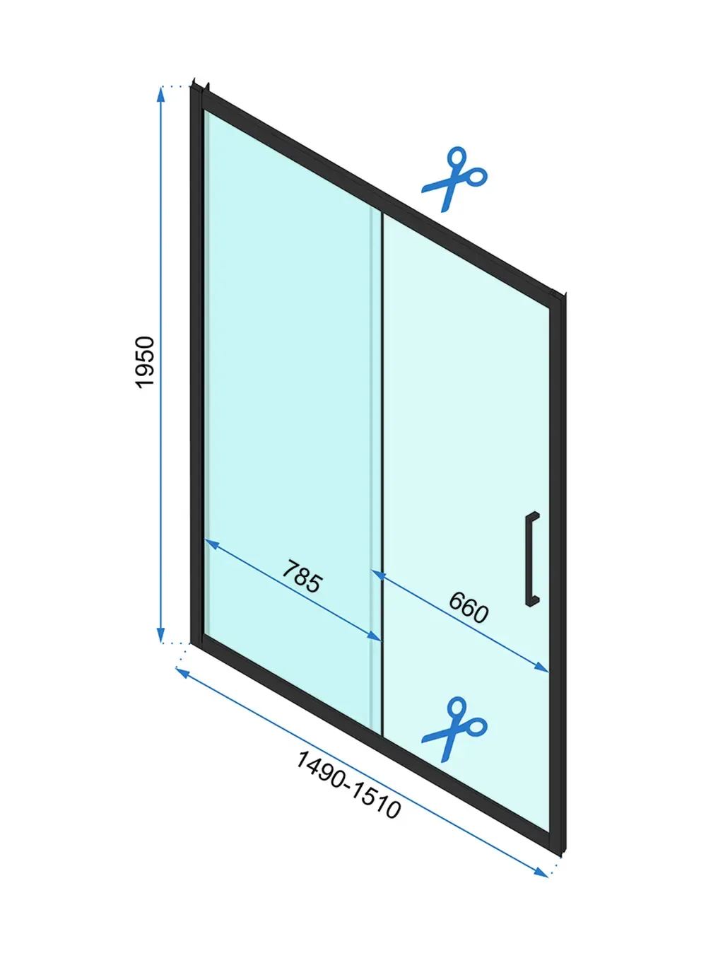 Rea Rapid Slide, posuvné sprchové dvere 1500 x 1950 mm, 6mm číre sklo, zlatý matný profil, REA-K9380
