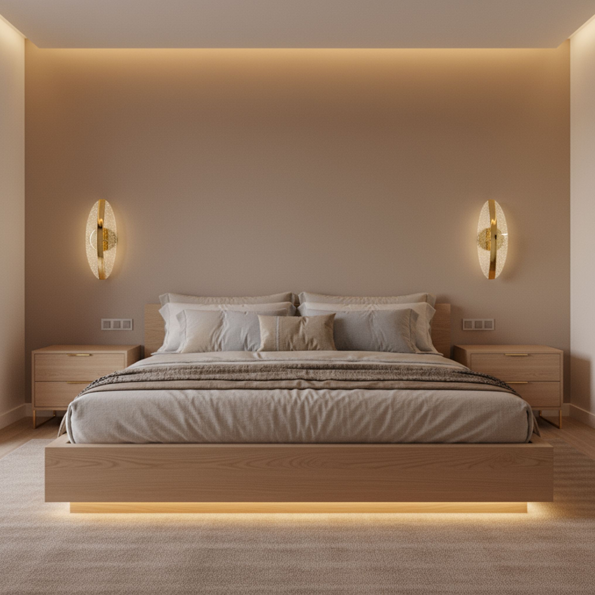 Toolight, LED nástenné svietidlo 8W, 4000K, 1000lm, G130-W, zlatá, OSW-02604