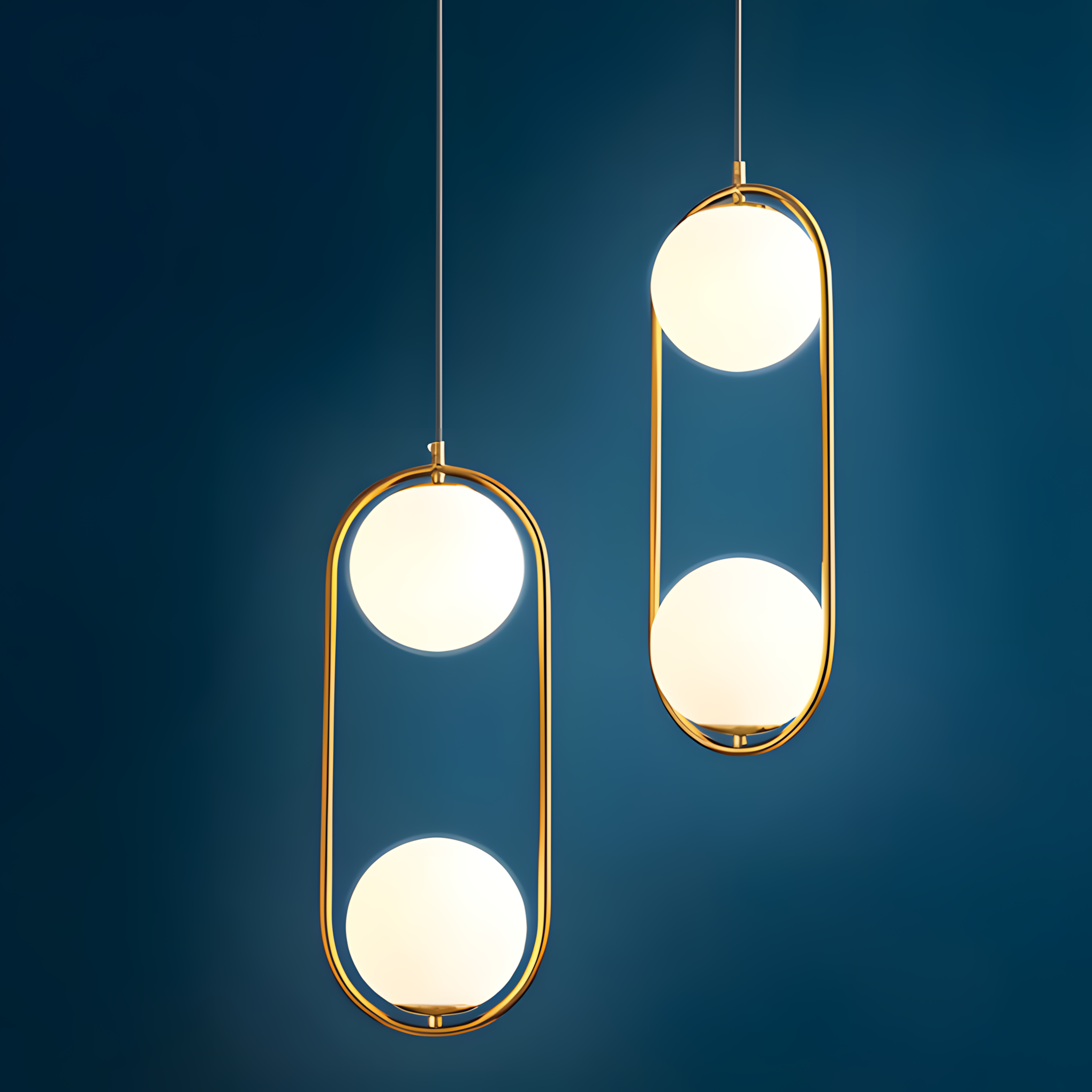Toolight, závesné svietidlo 2xG9, G134-2CP, zlatá, OSW-02608