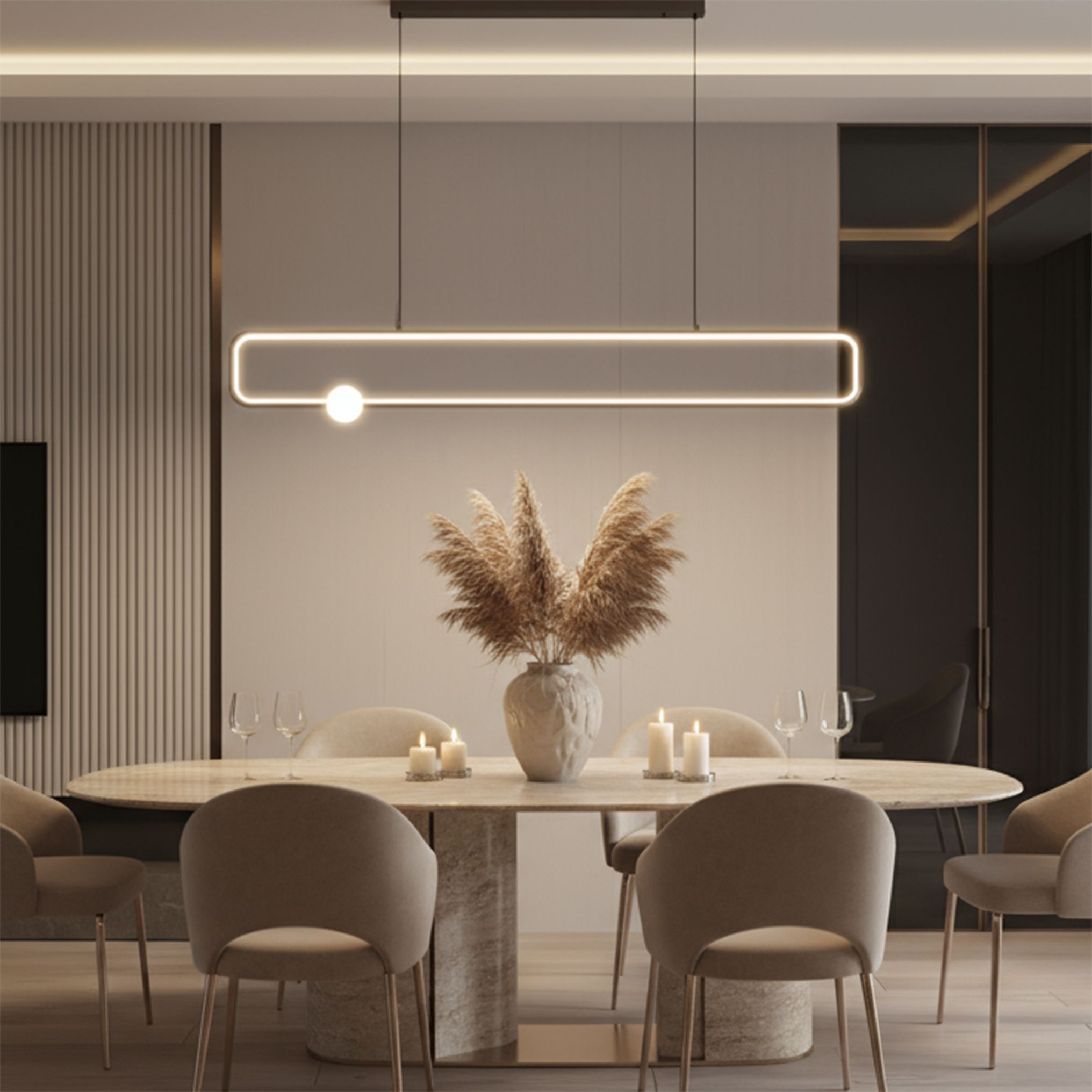 Toolight, LED závesné osvetlenie, 35W, 4000K, 1500lm, G123-CP, čierna-biela, OSW-02615