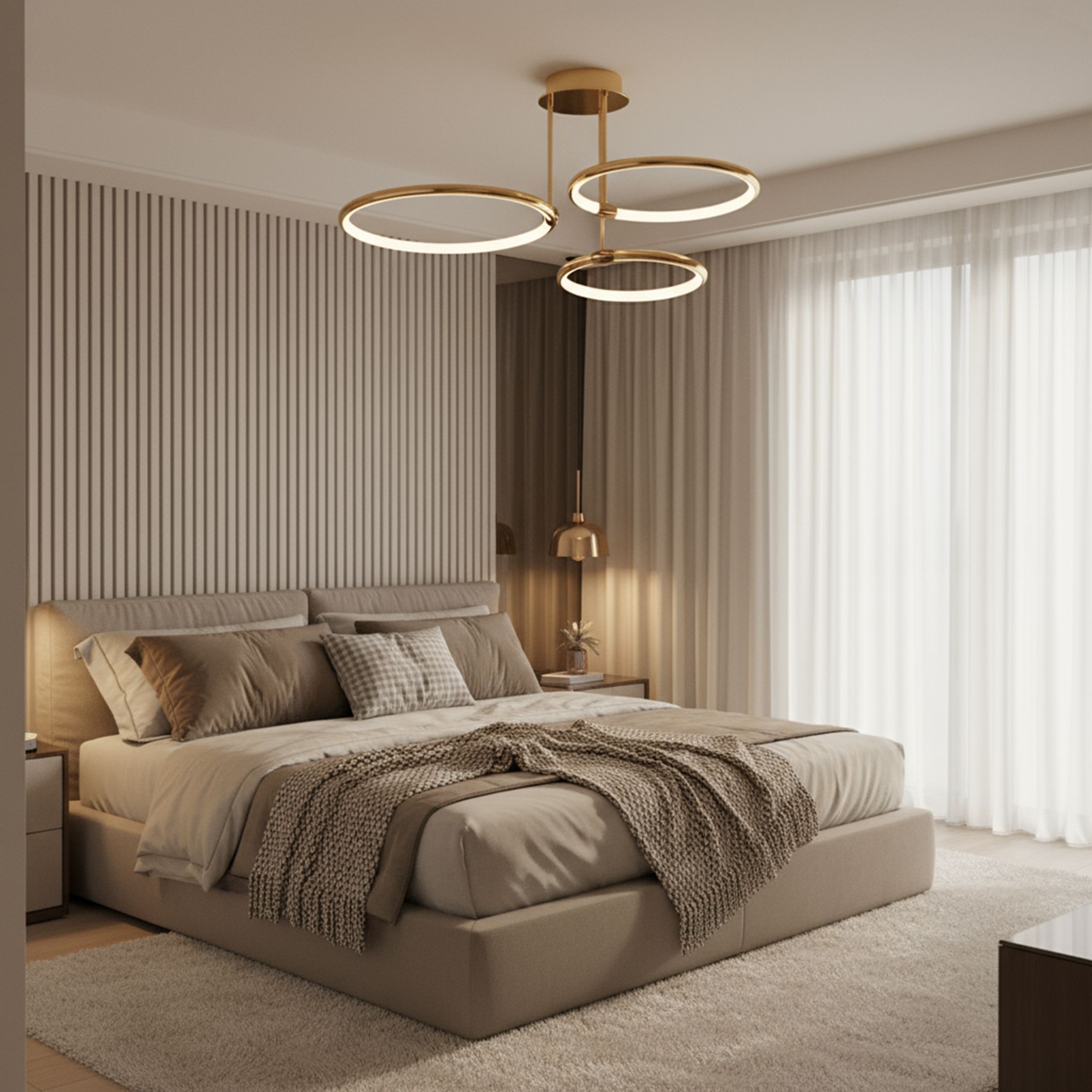 Toolight, LED stropné svietidlo 46W, 4000K, G122-3C, zlatá lesklá, OSW-02614