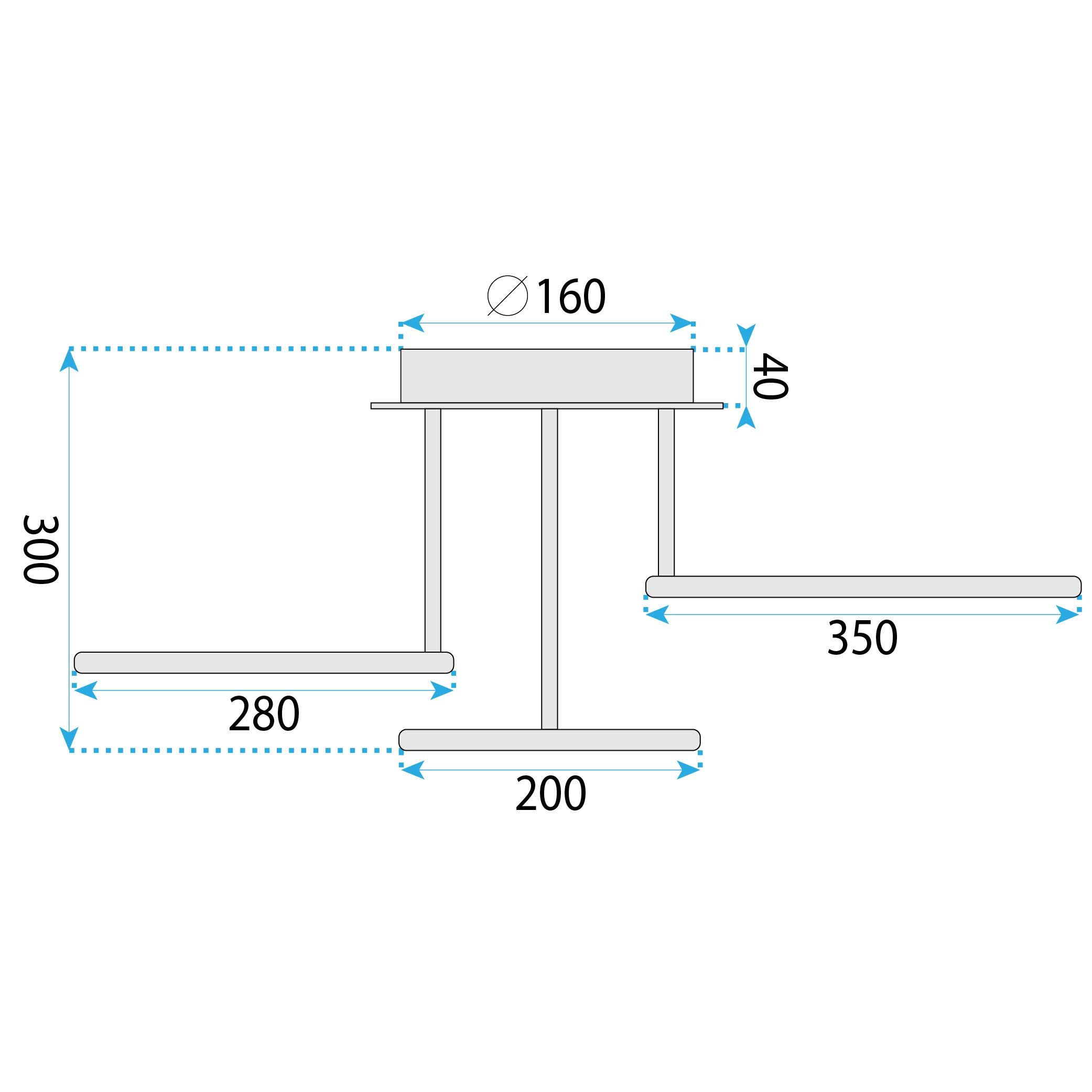 Toolight, LED stropné svietidlo 46W, 4000K, G122-3C, zlatá lesklá, OSW-02614