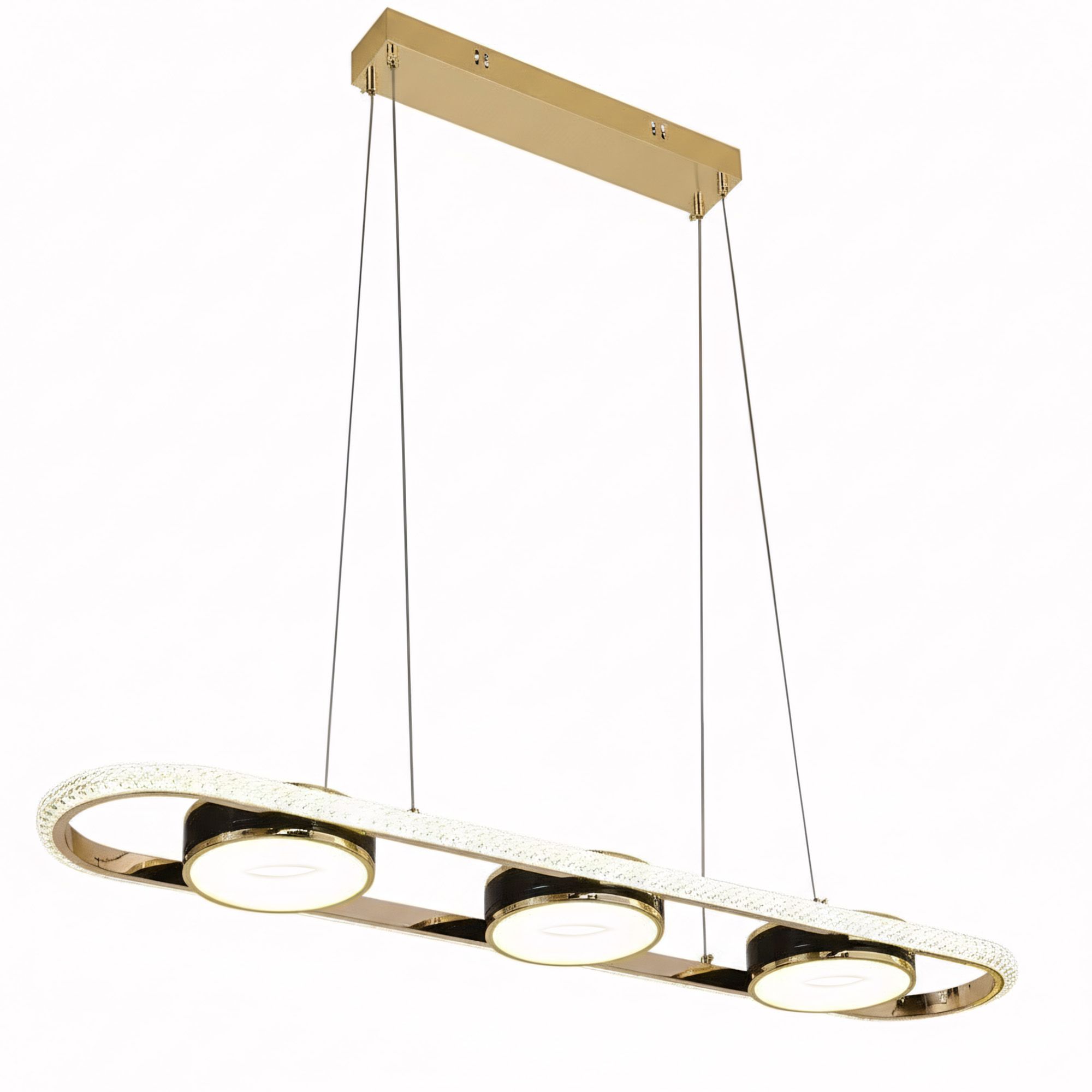 Toolight, stropné svietidlo 95cm, 200W, 5000lm, G135-CP, zlatá, OSW-02611