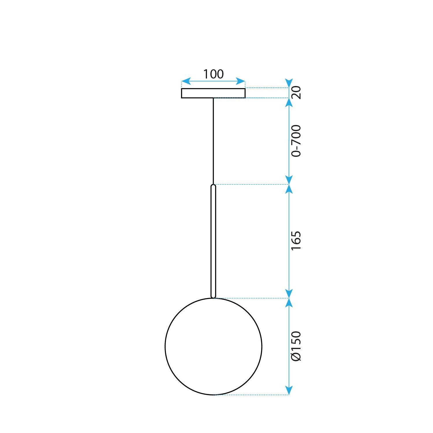 Toolight, sklenené guľové závesné stropné svietidlo 15cm, 1xG4, APP1680-1CP, OSW-04300