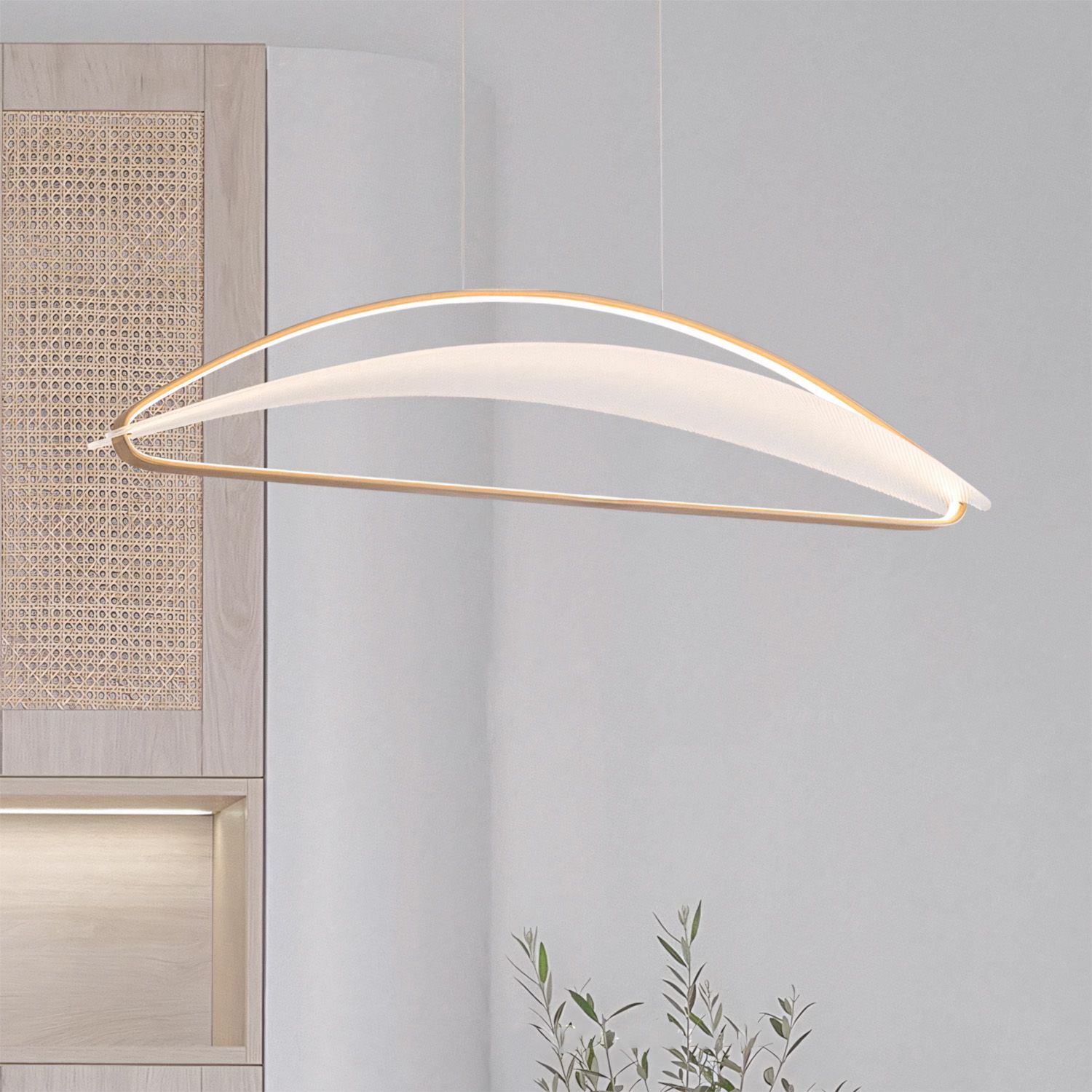 Toolight, stropné svietidlo 100cm, 50W, 4000K, 3500lm, G124-CP, zlatá, OSW-02616