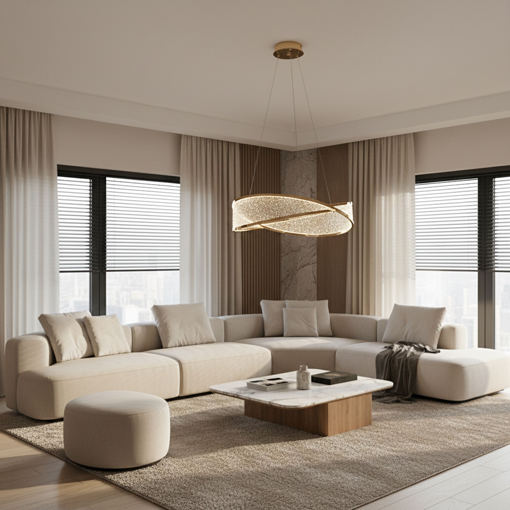 Toolight, stropné svietidlo 50cm, 62W, 4000K, 4500lm, G136-CP, zlatá, OSW-02620