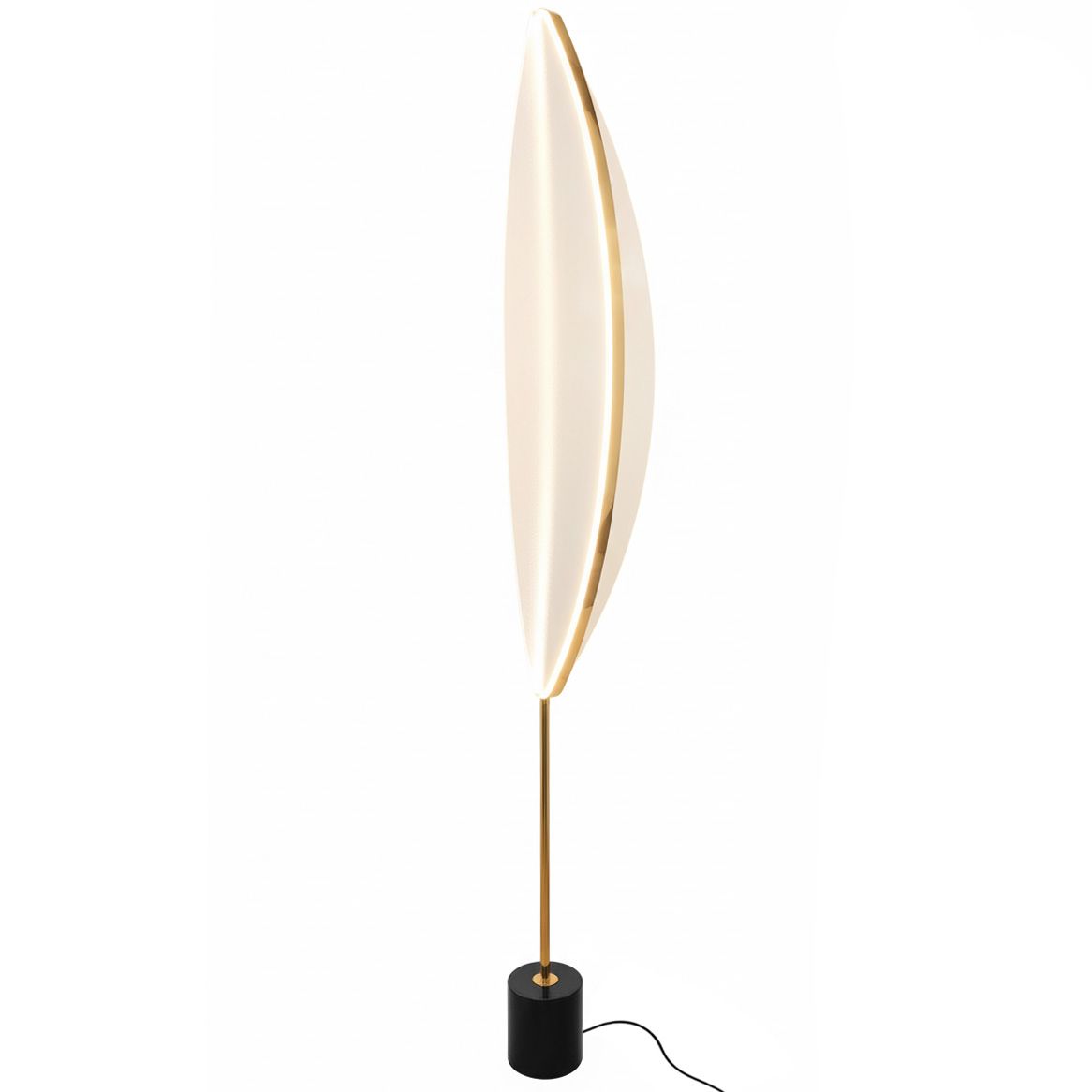 Toolight, LED voľne stojaca lampa 159cm, 42W, 4000K, 3000lm, G126-F, čierna-zlatá, OSW-02618